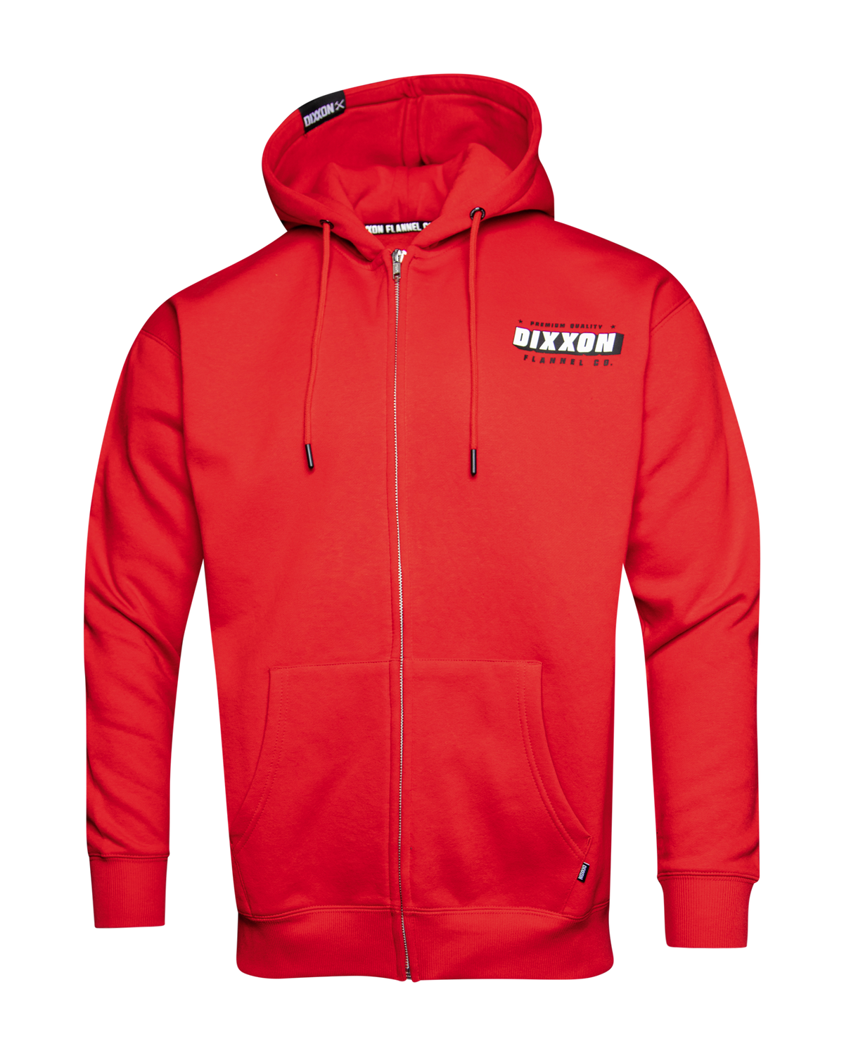 Black & White Grille Zip Up Hoodie - Red - view 3