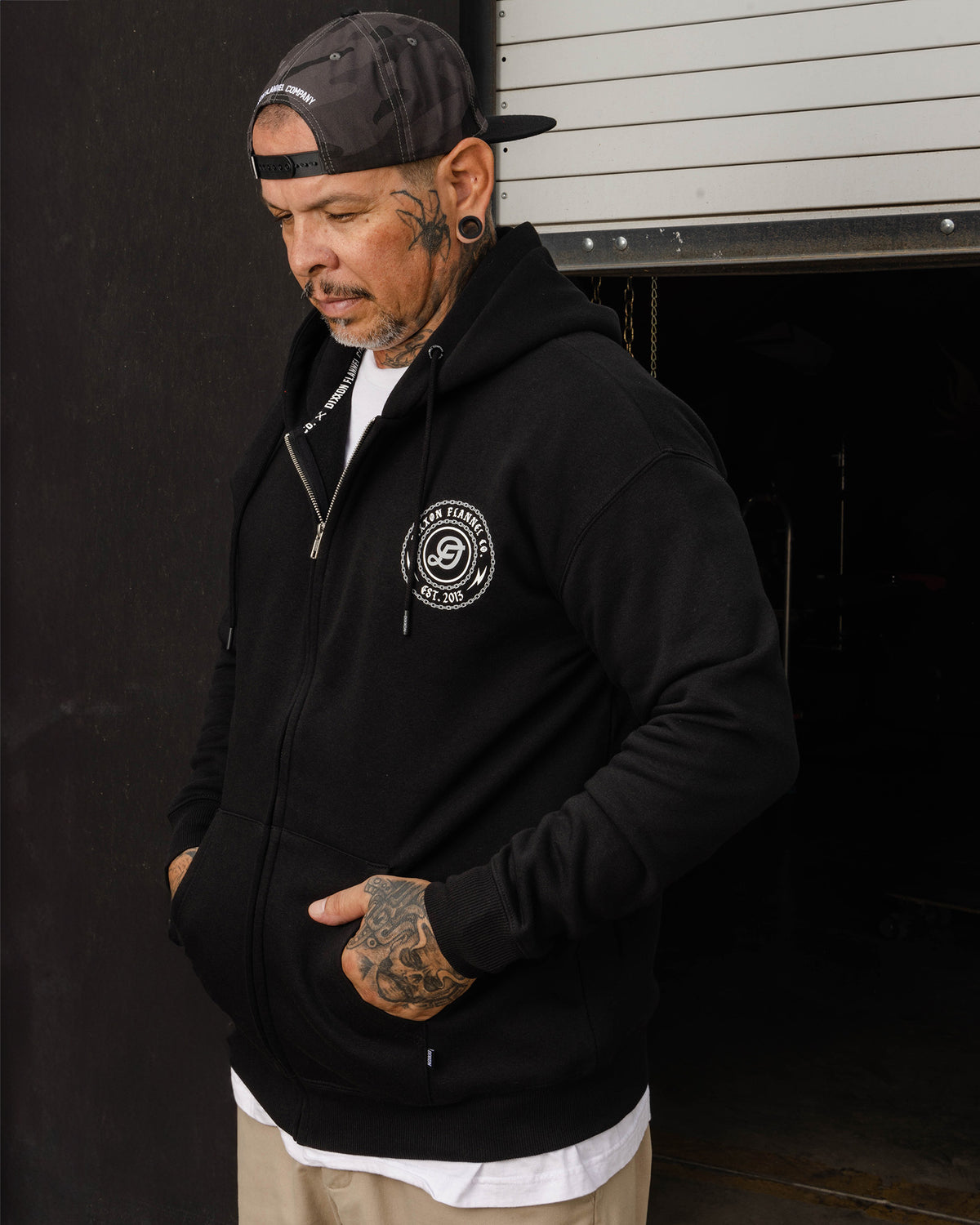 Gray & White Linked Zip Up Hoodie - Black - view 4