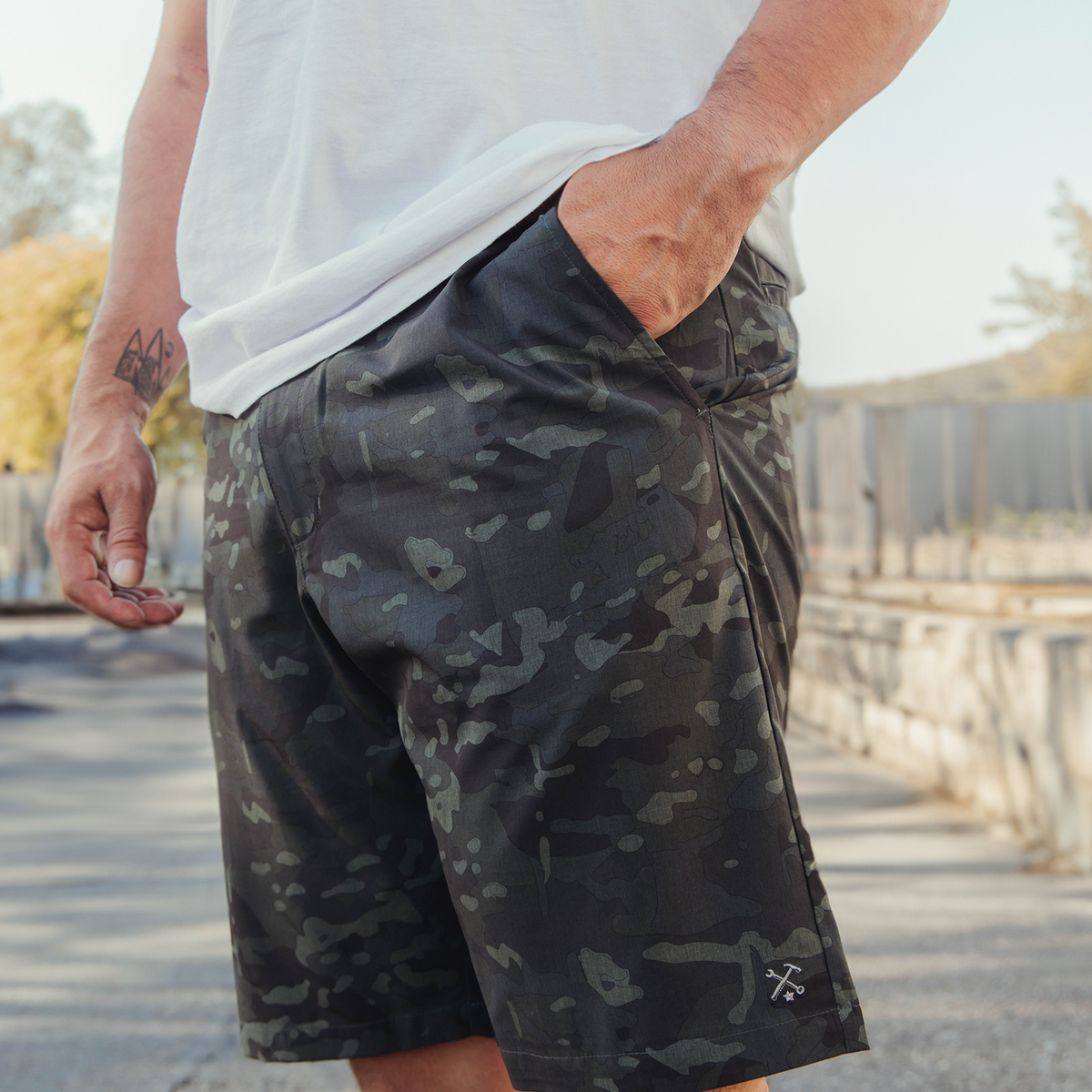 Dixxon Black Camo Hybrid Shorts: Style & Durability Dixxon Black Camo Hybrid Shorts: Style & Durability