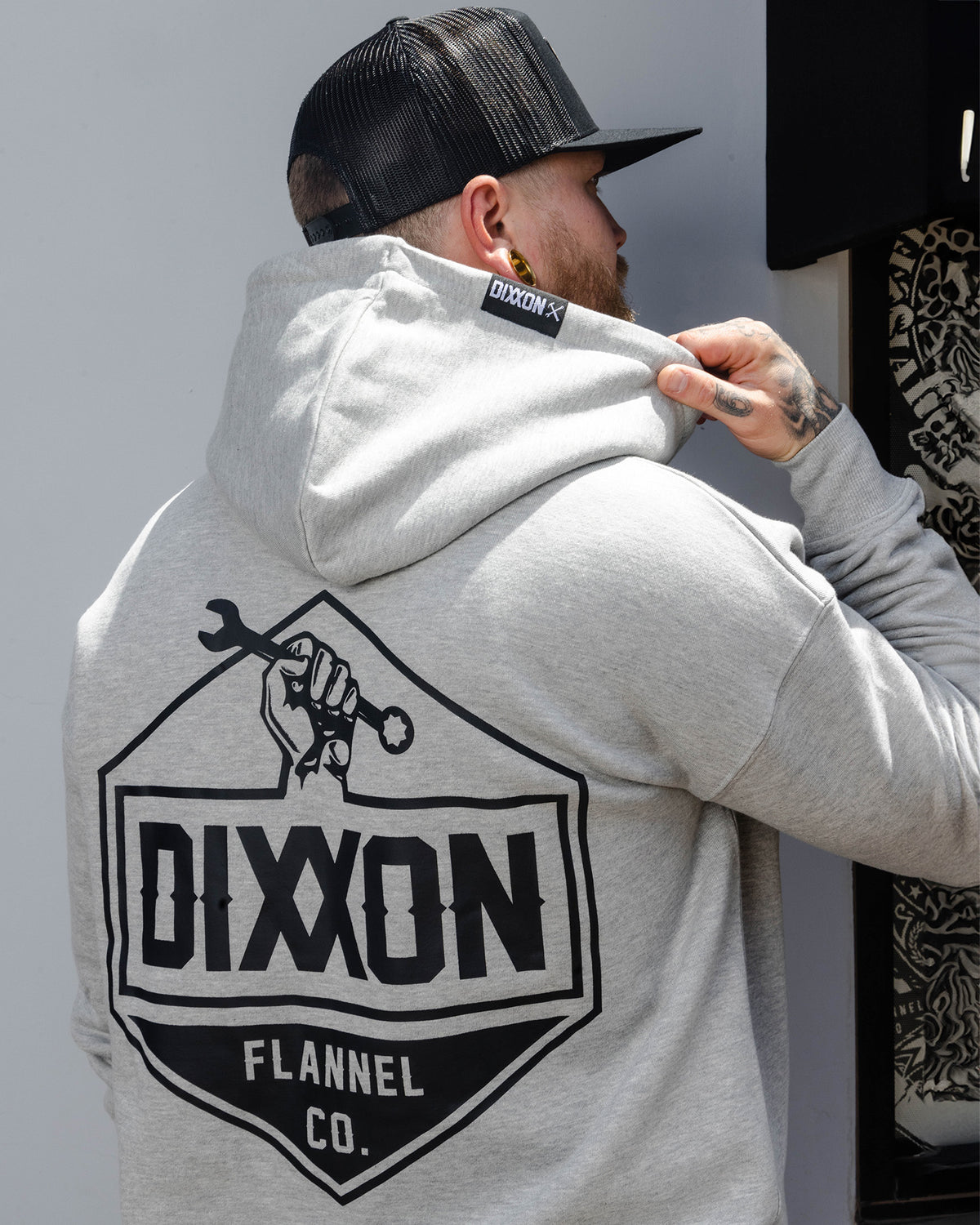 Black Working Class Logo Zip Up Hoodie - Heather Gray - view 1