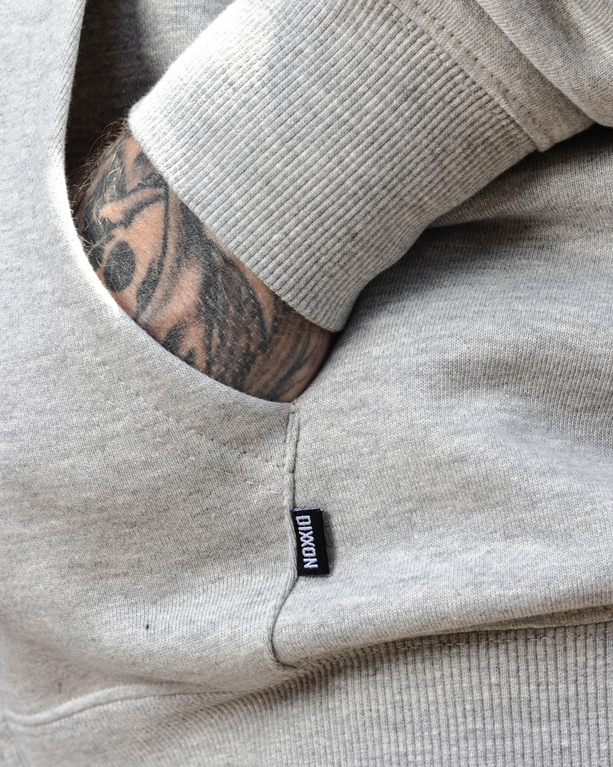 Black Working Class Logo Zip Up Hoodie - Heather Gray - view 6