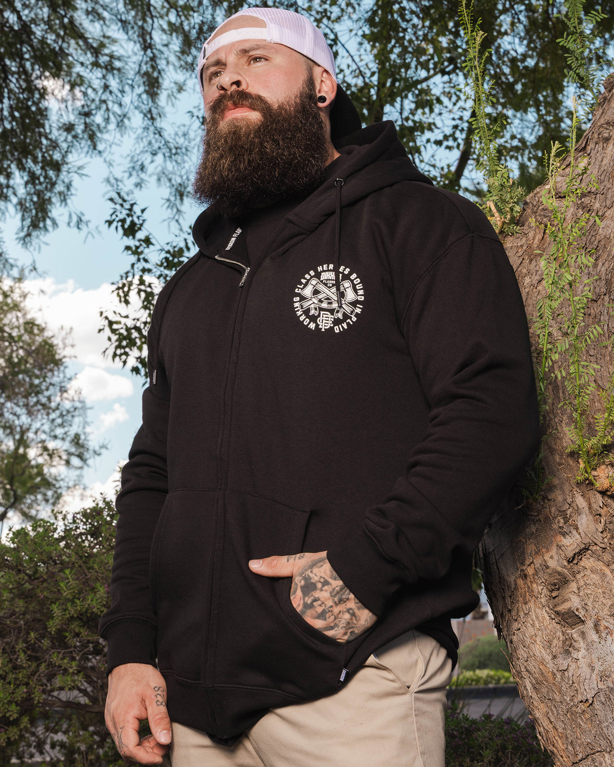 Bound In Plaid Zip Up - Black - view 4