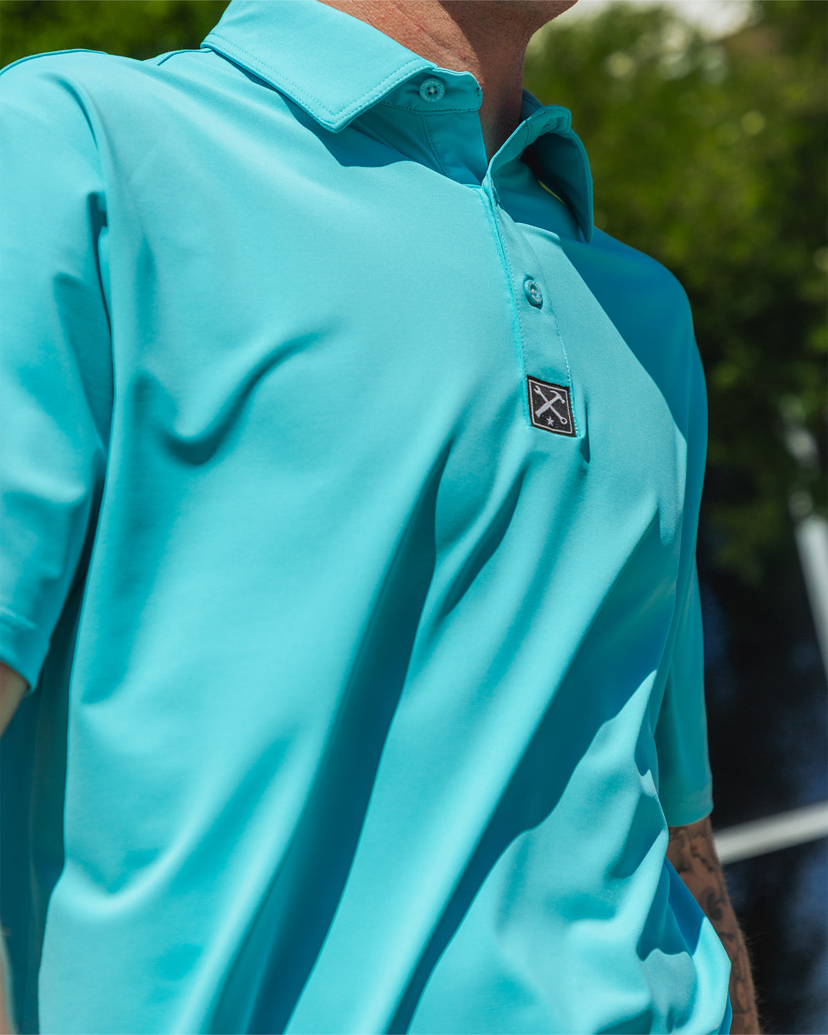 Solid Party Polo - Aqua view 4