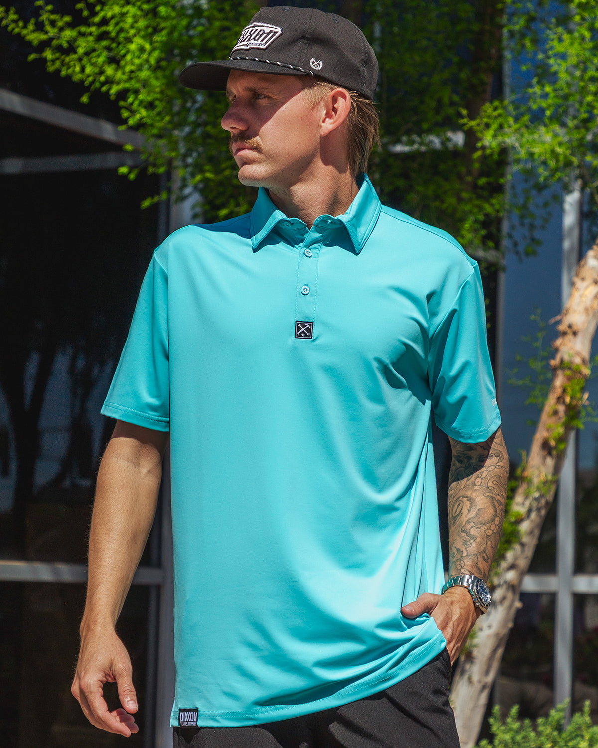 Solid Party Polo - Aqua view 1