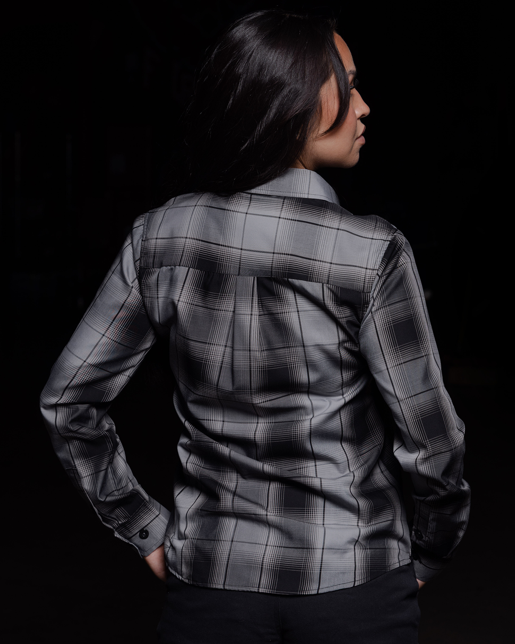 Women's Asphalt Bamboo Long Sleeve view 3