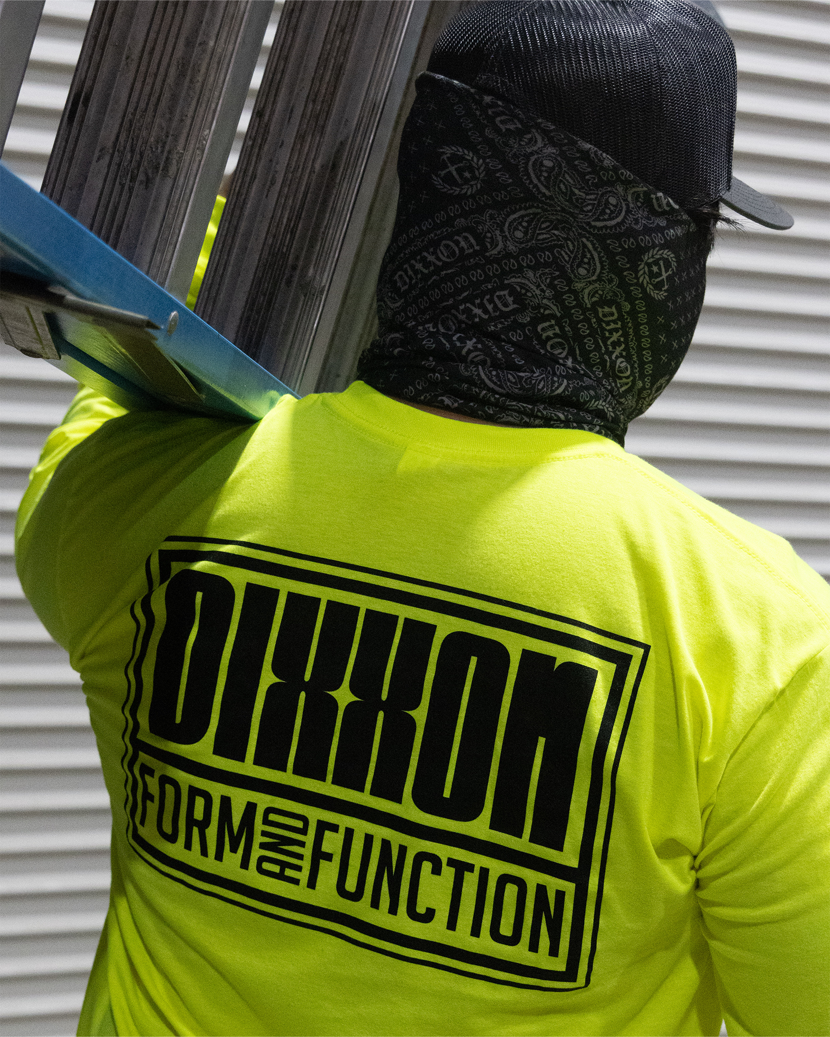 Black Modular Long Sleeve T-Shirt - Safety Yellow view 2