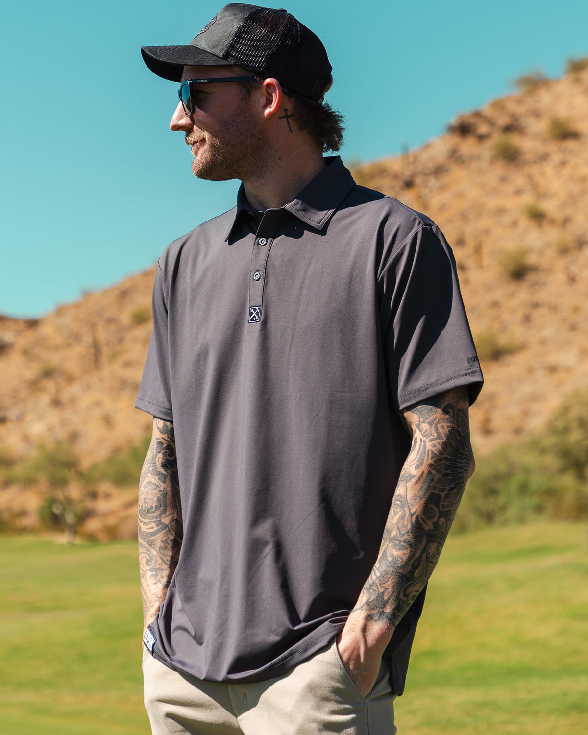 Solid Party Polo - Charcoal view 6