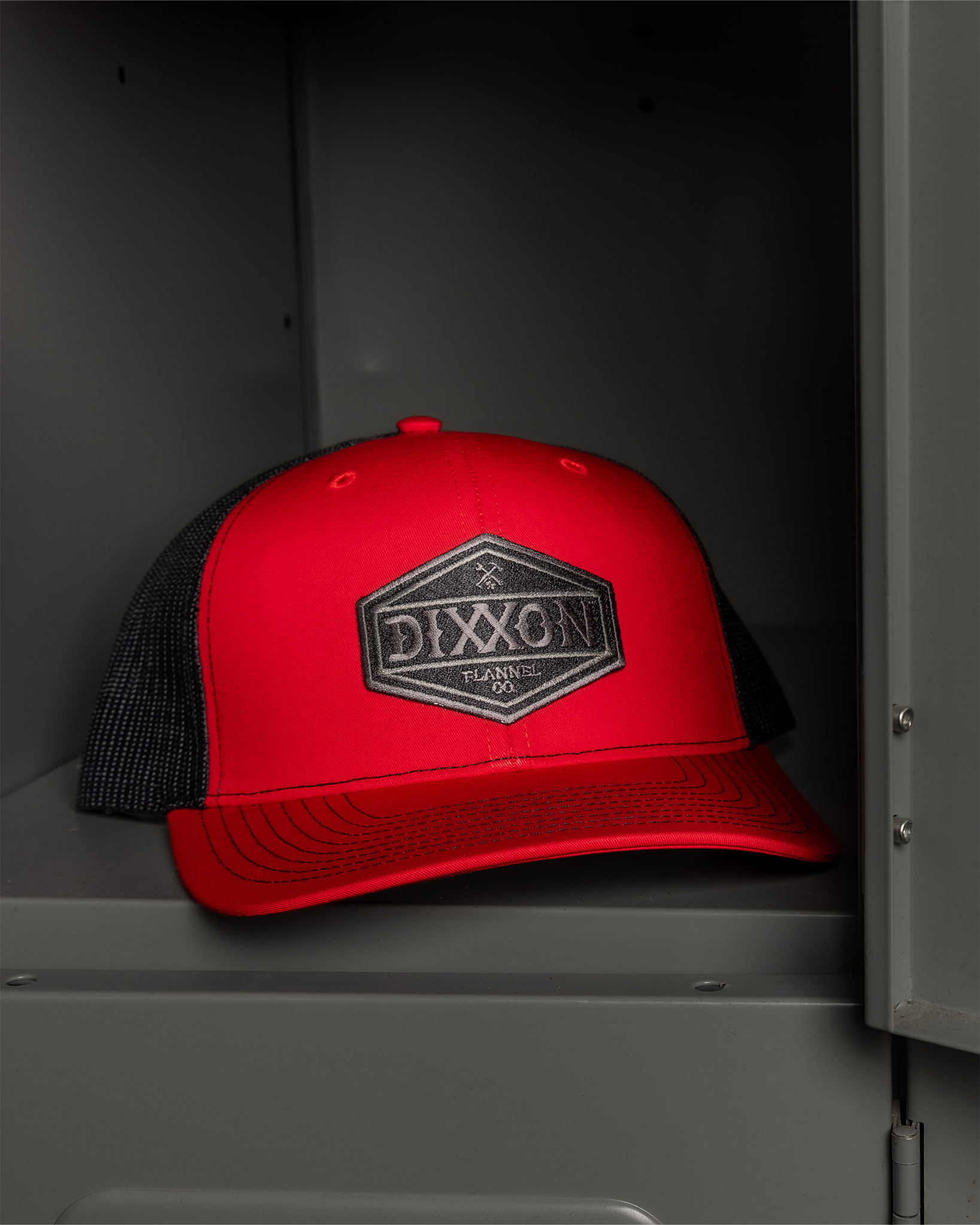 Foundry Shield Curved Bill Trucker Snapback - Black & Gray view 2