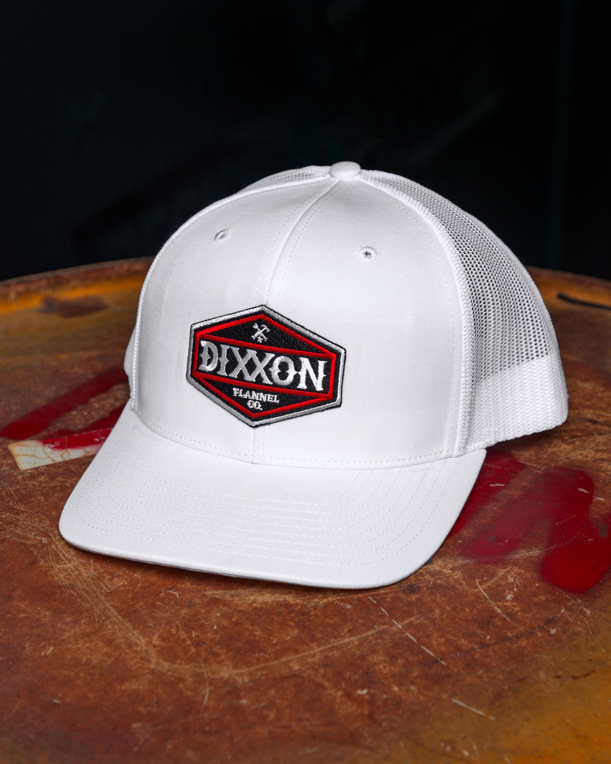 Foundry Shield Curved Bill Trucker Snapback - Black & Red view 4