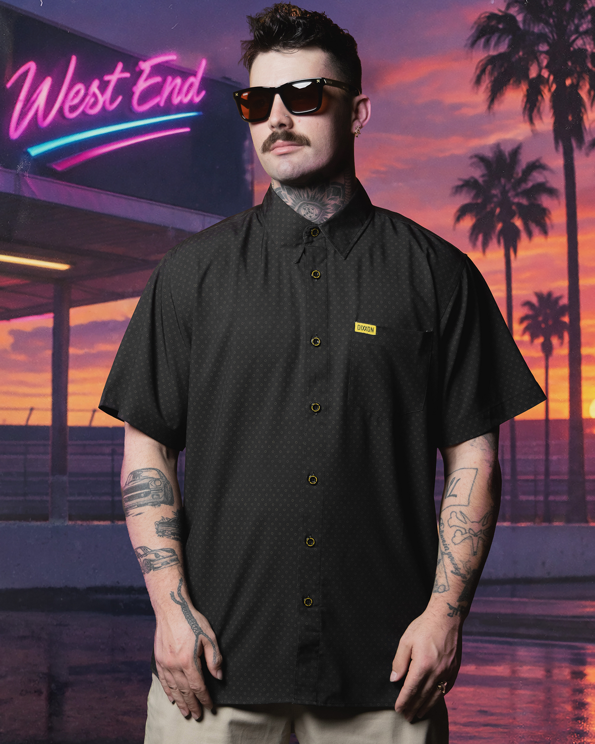 West End Party Shirt - Black & Gold view 1