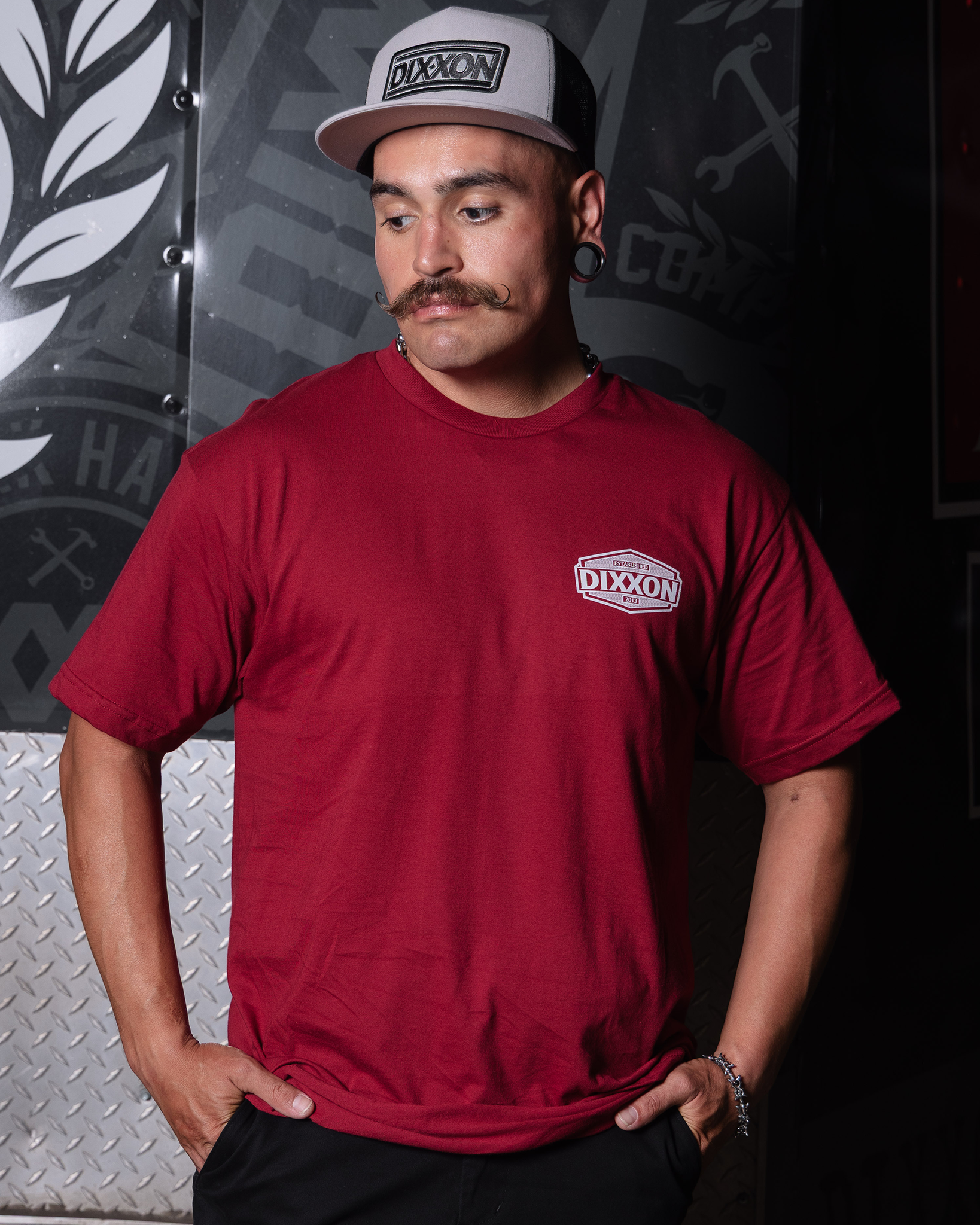 Gray Forge Hex T-Shirt - Cranberry view 5