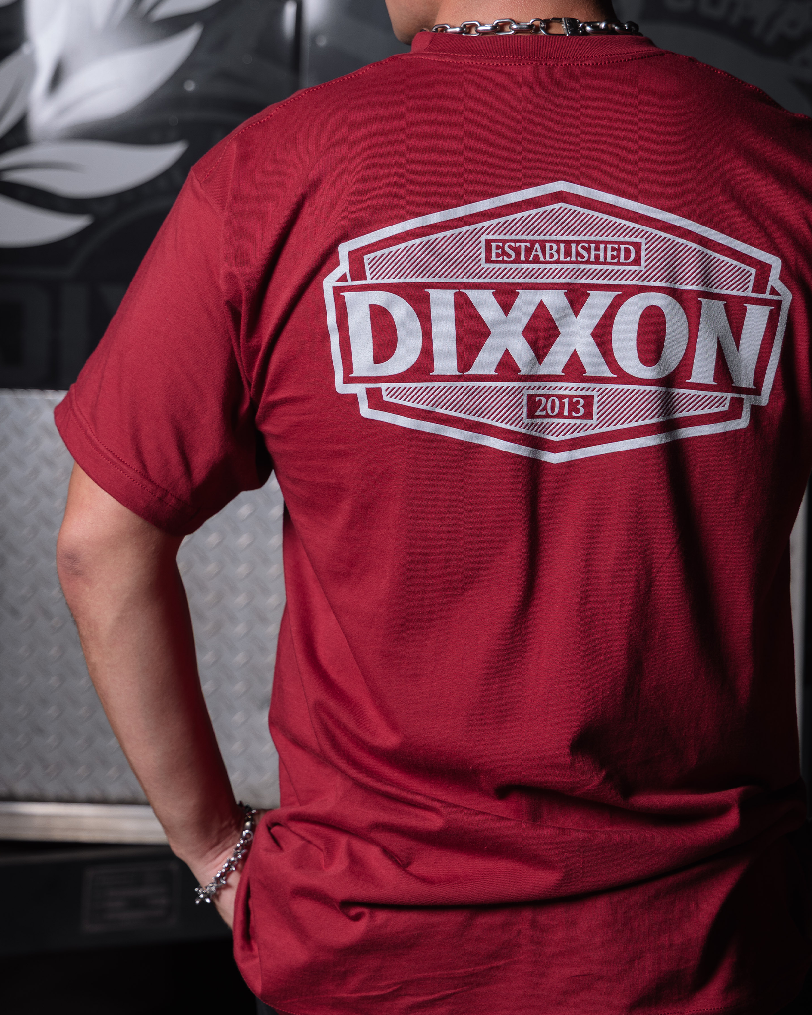 Gray Forge Hex T-Shirt - Cranberry view 3