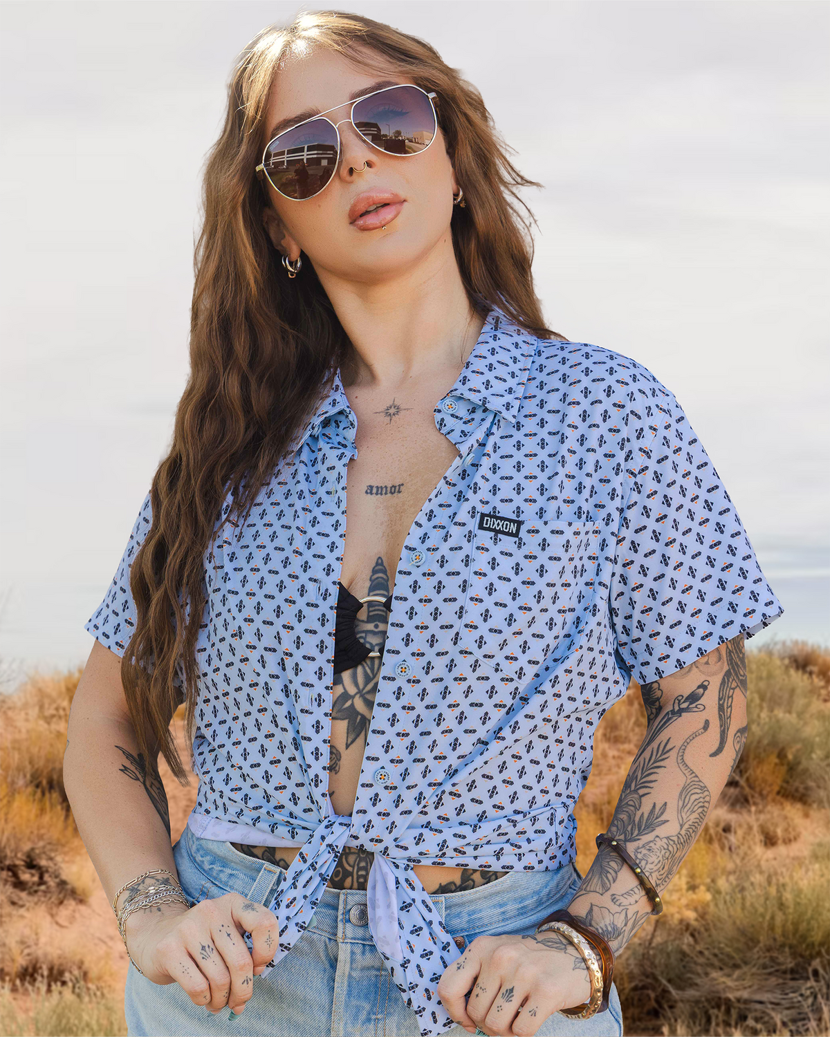 Women's High Desert Party Shirt - Blue view 1