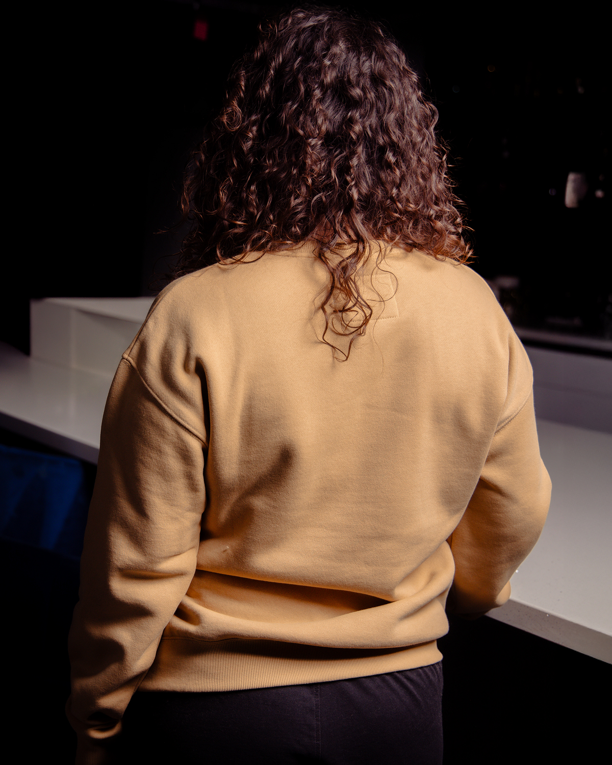 Women's Pocket Crewneck Sweatshirt - Khaki view 4