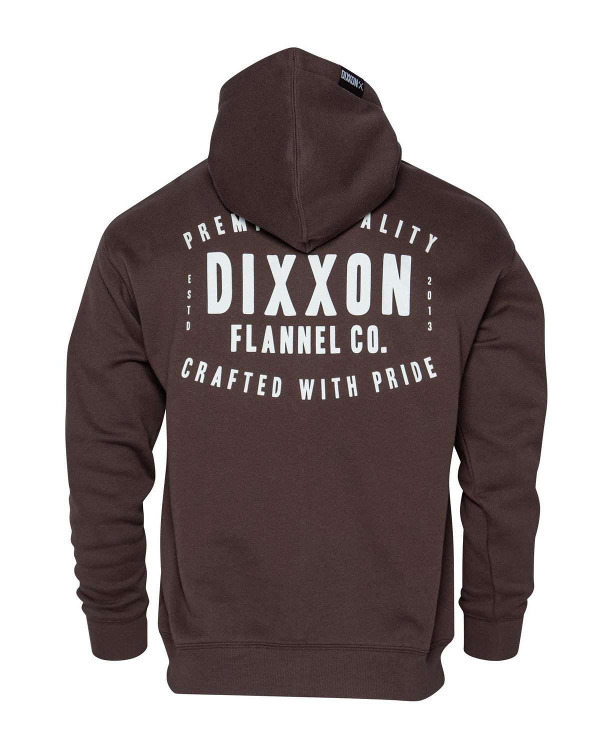 White Over Under Zip Up Hoodie - Brown view 2