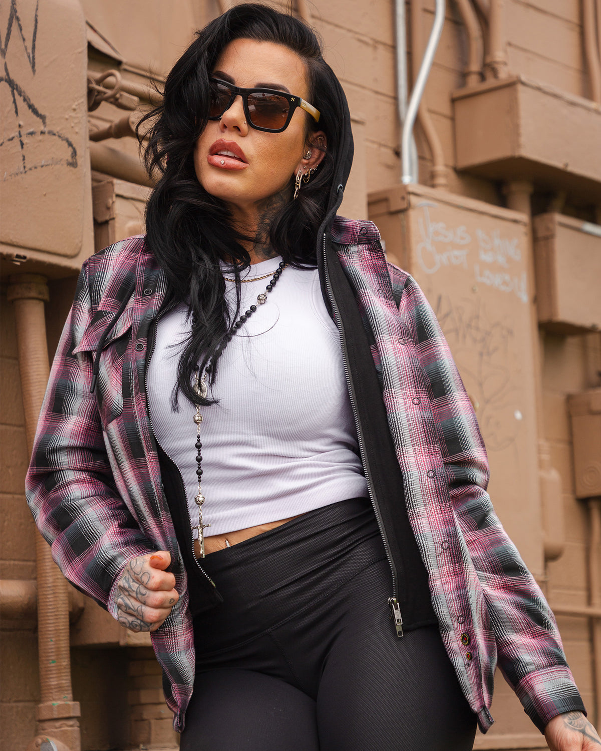 Women's Sublime 'Robbin' the Hood' Hooded Flannel Jacket view 5