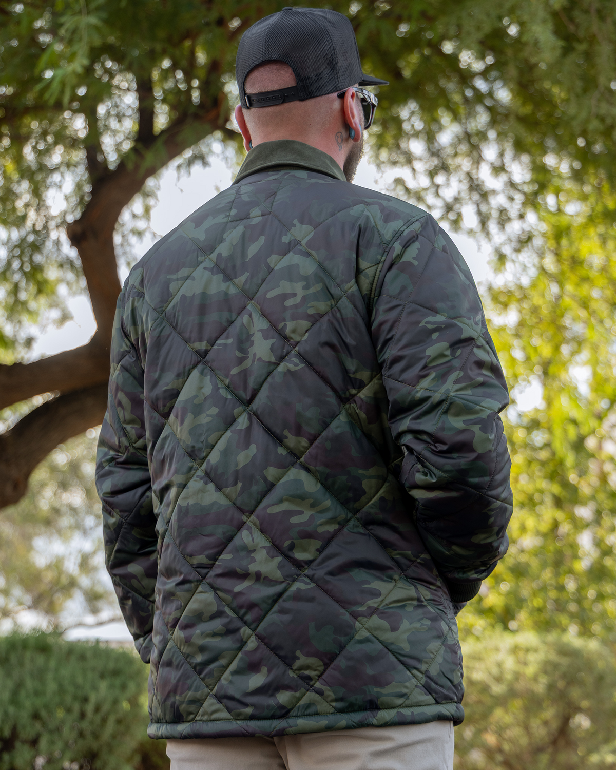 Woodland Diamond Stitch Quilted Jacket view 4