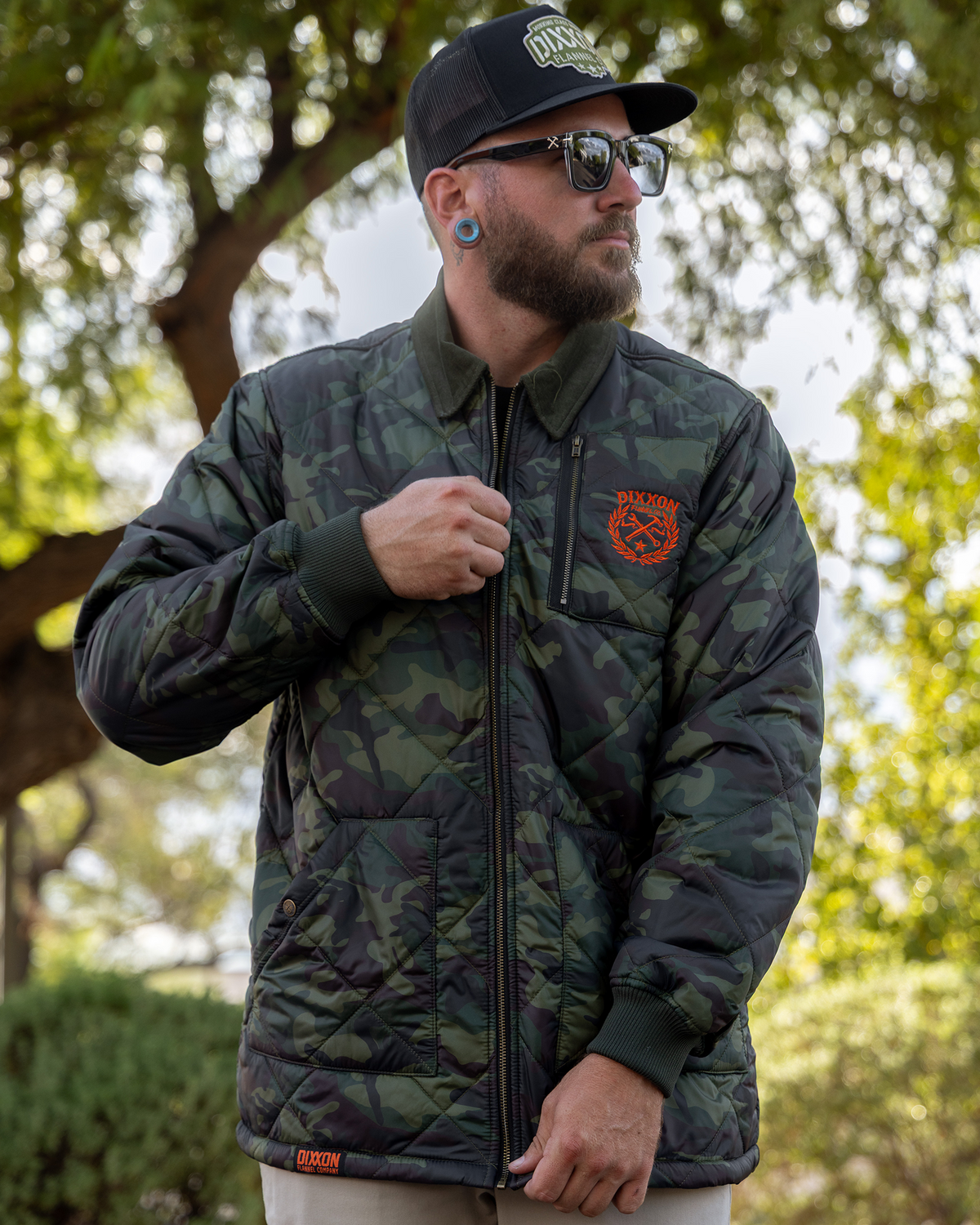 Woodland Diamond Stitch Quilted Jacket view 6