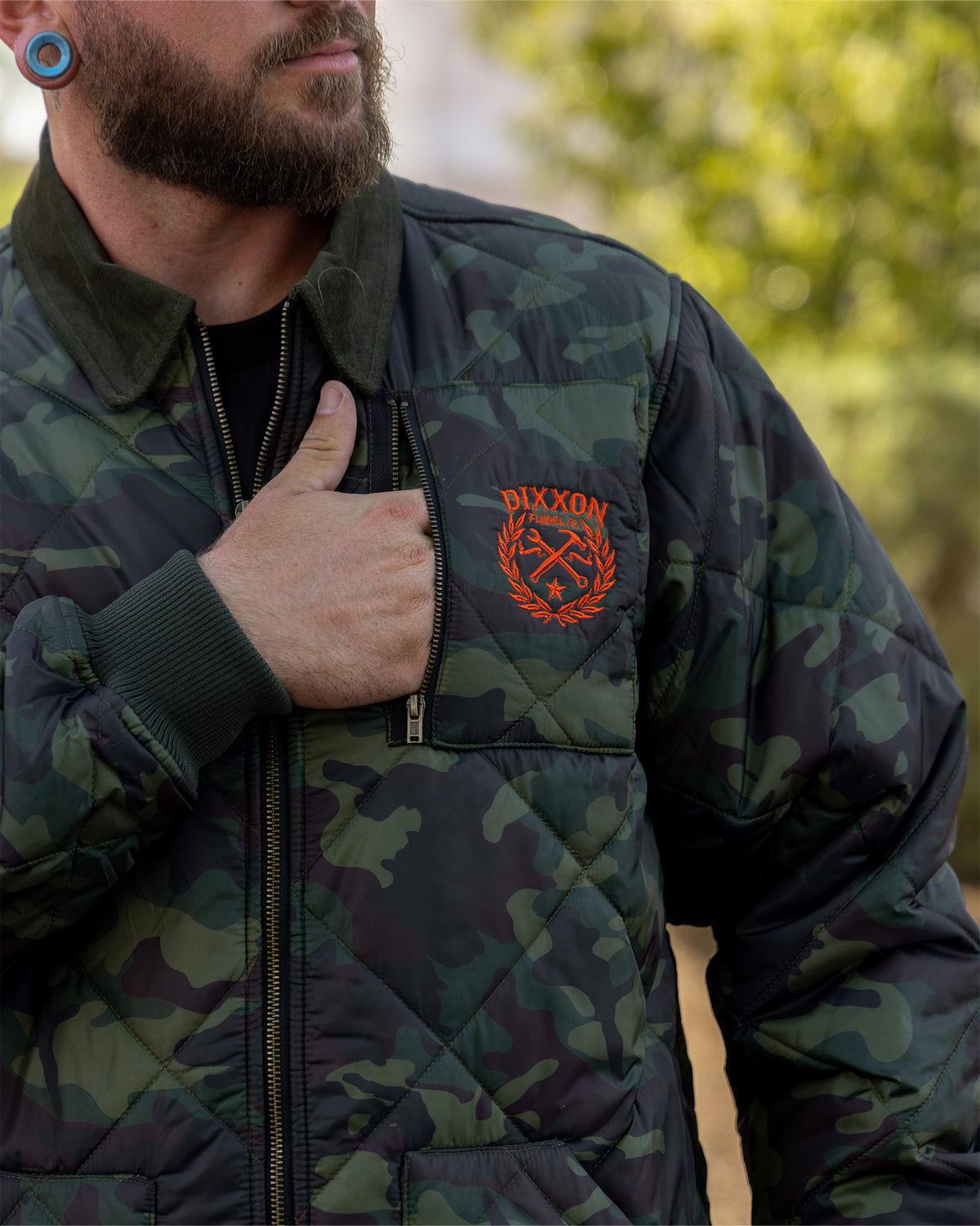 Woodland Diamond Stitch Quilted Jacket view 9