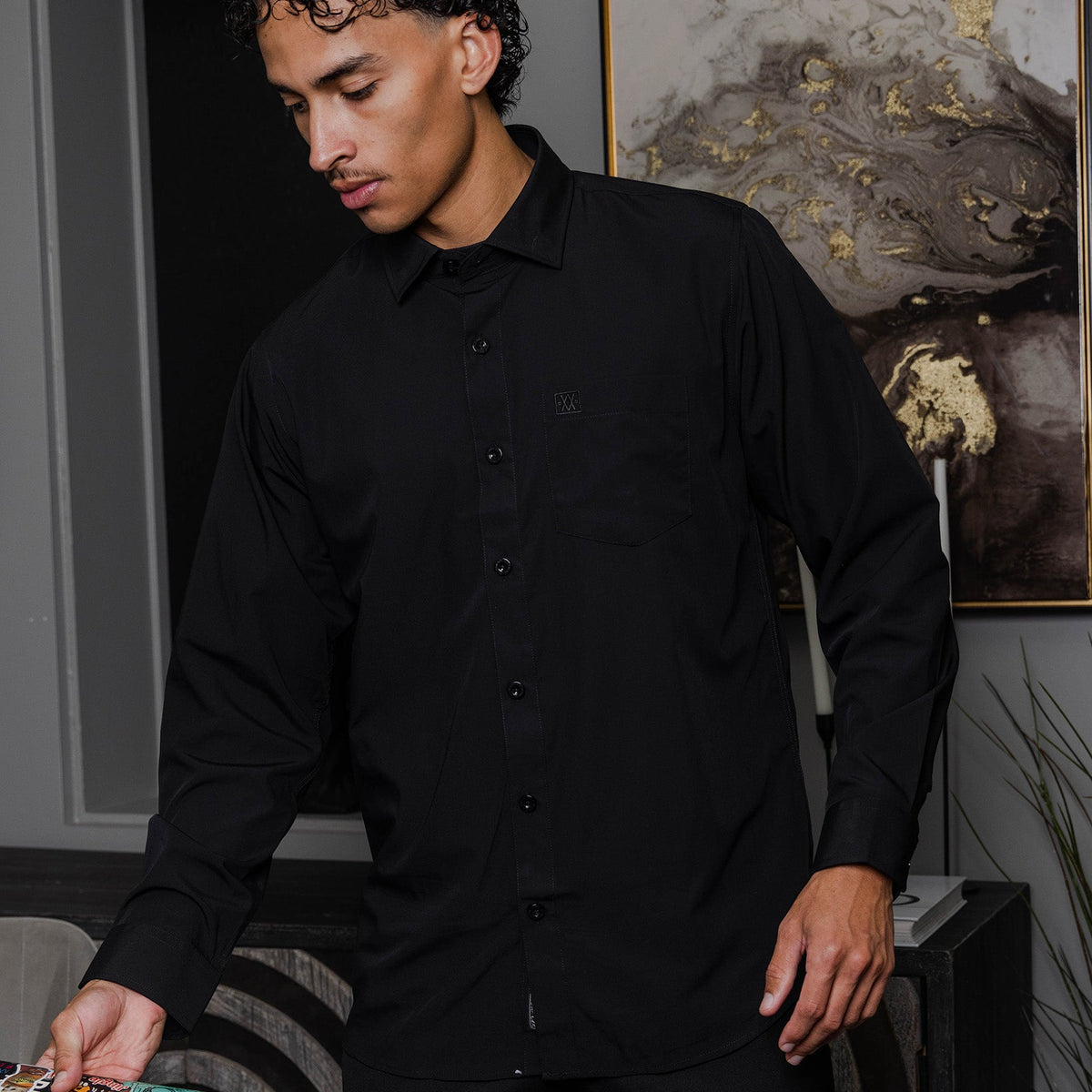 Bamboo Long Sleeve Dress Shirt 2.0 - Black