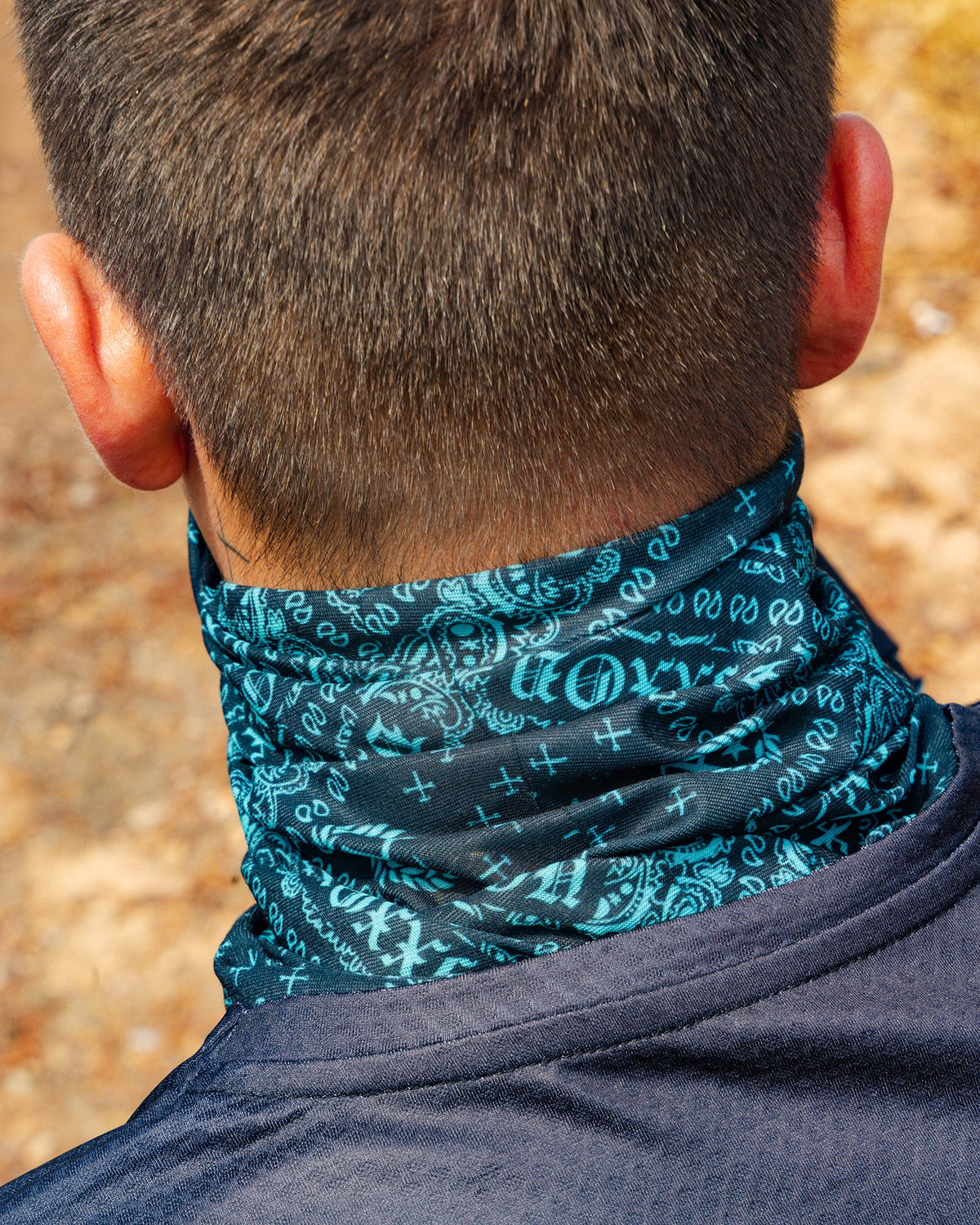 Bandana Neck Gaiter - Black & Tiffany view 2