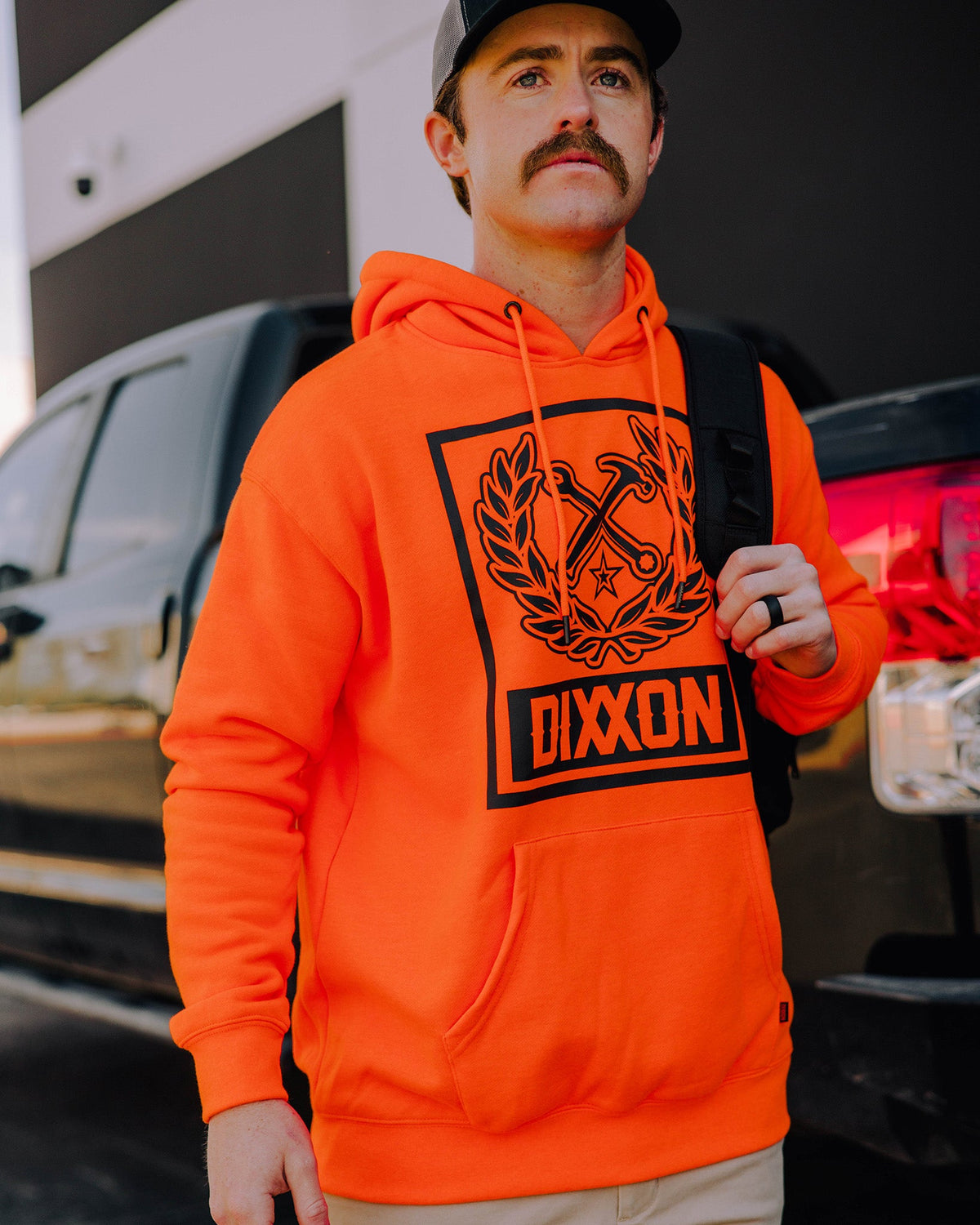 Black Box Crest Pullover Hoodie - Safety Orange - view 1