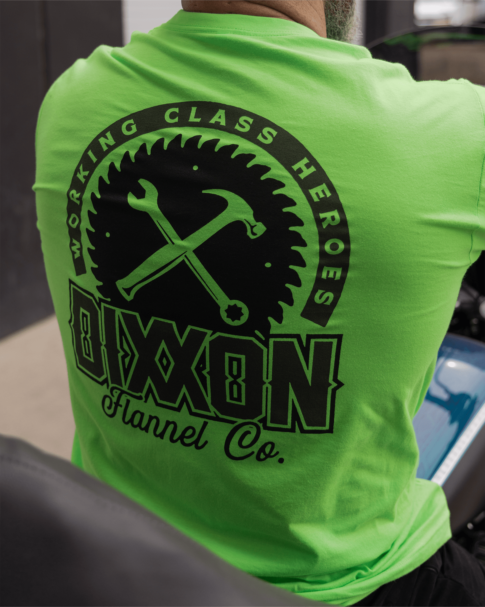 Black Buzz Hi Vis Long Sleeve T-Shirt - Safety Green - Dixxon Flannel Co.