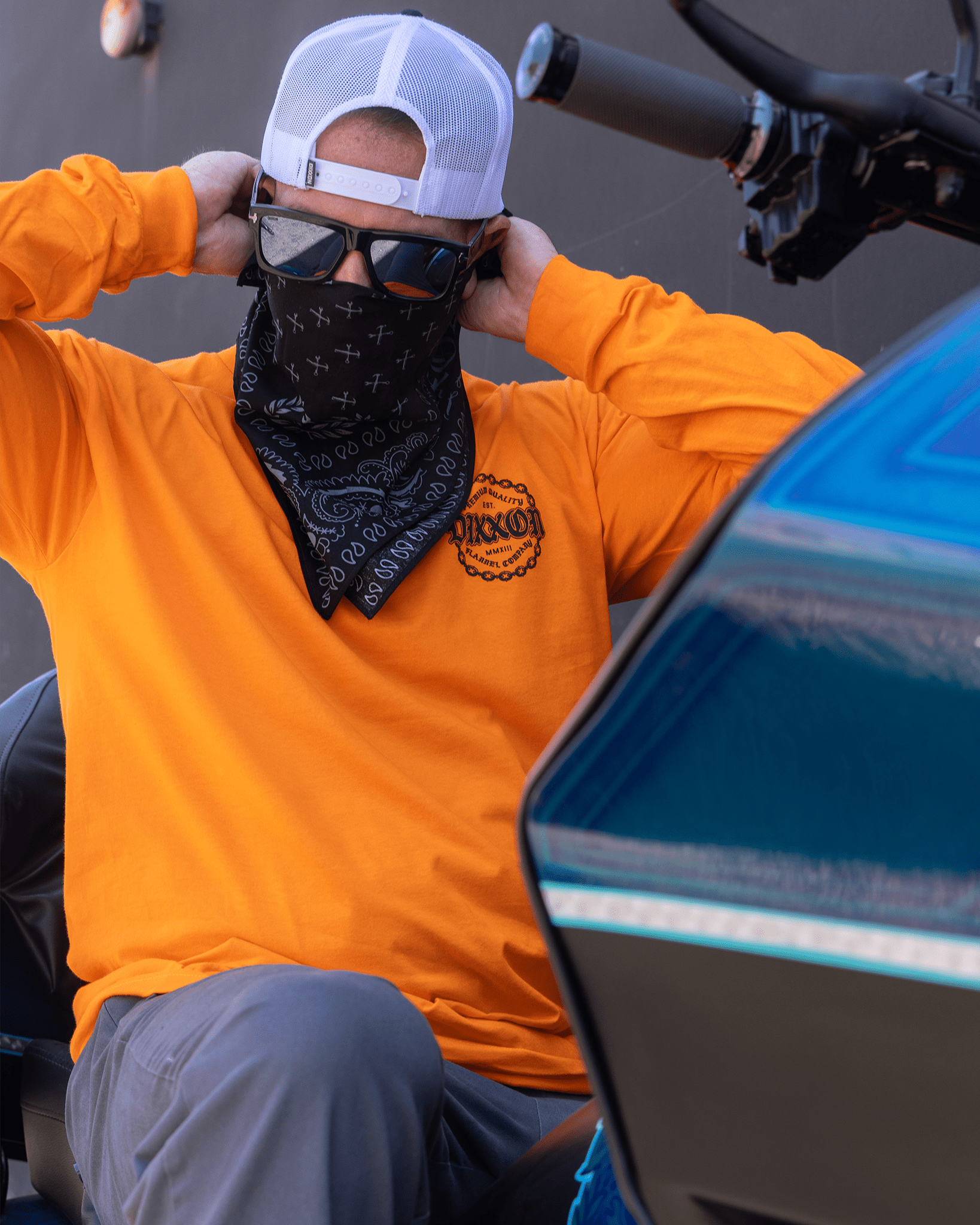 Black Chained Long Sleeve T-Shirt - Safety Orange - Dixxon Flannel Co. view 6