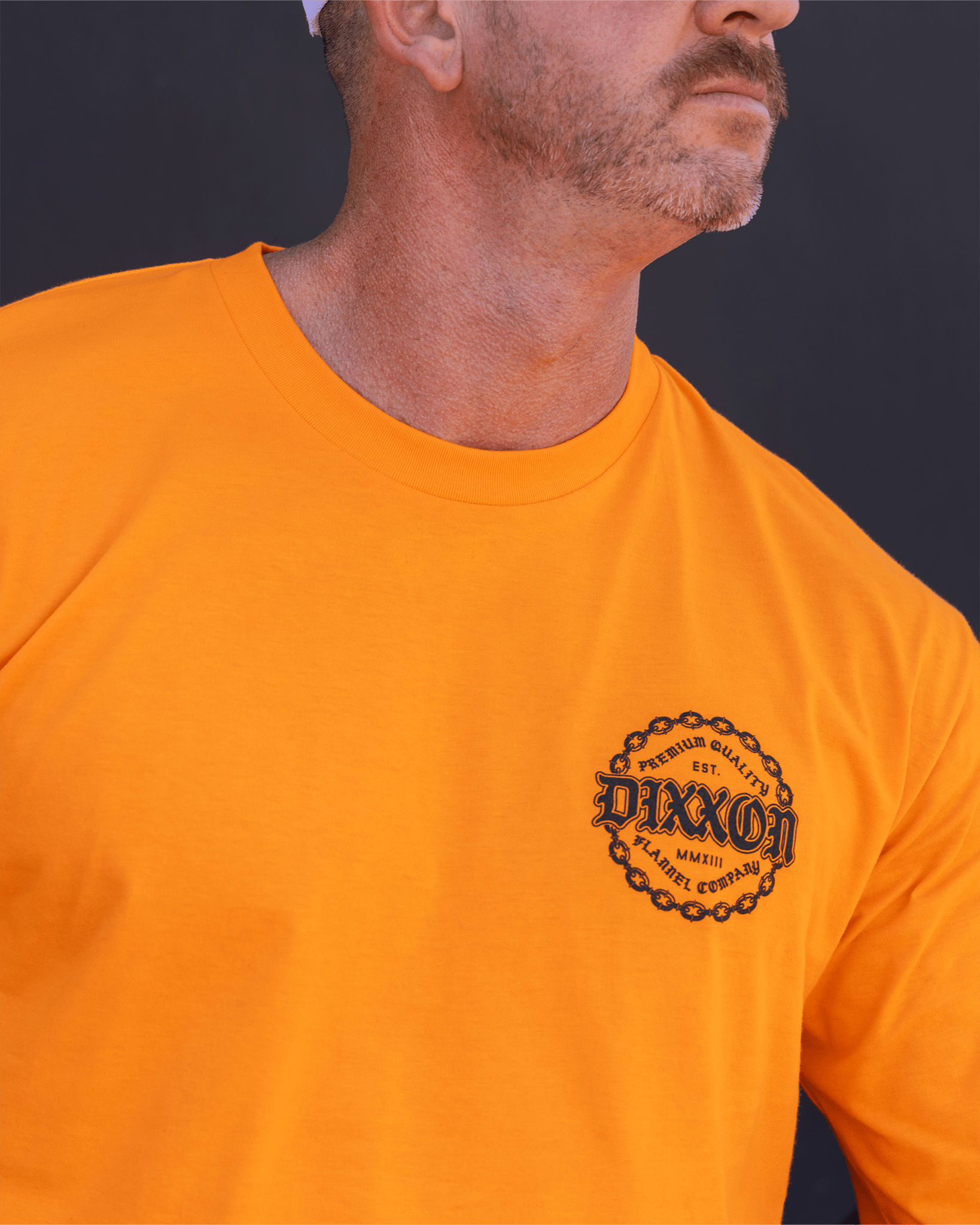 Black Chained Long Sleeve T-Shirt - Safety Orange - Dixxon Flannel Co. view 4