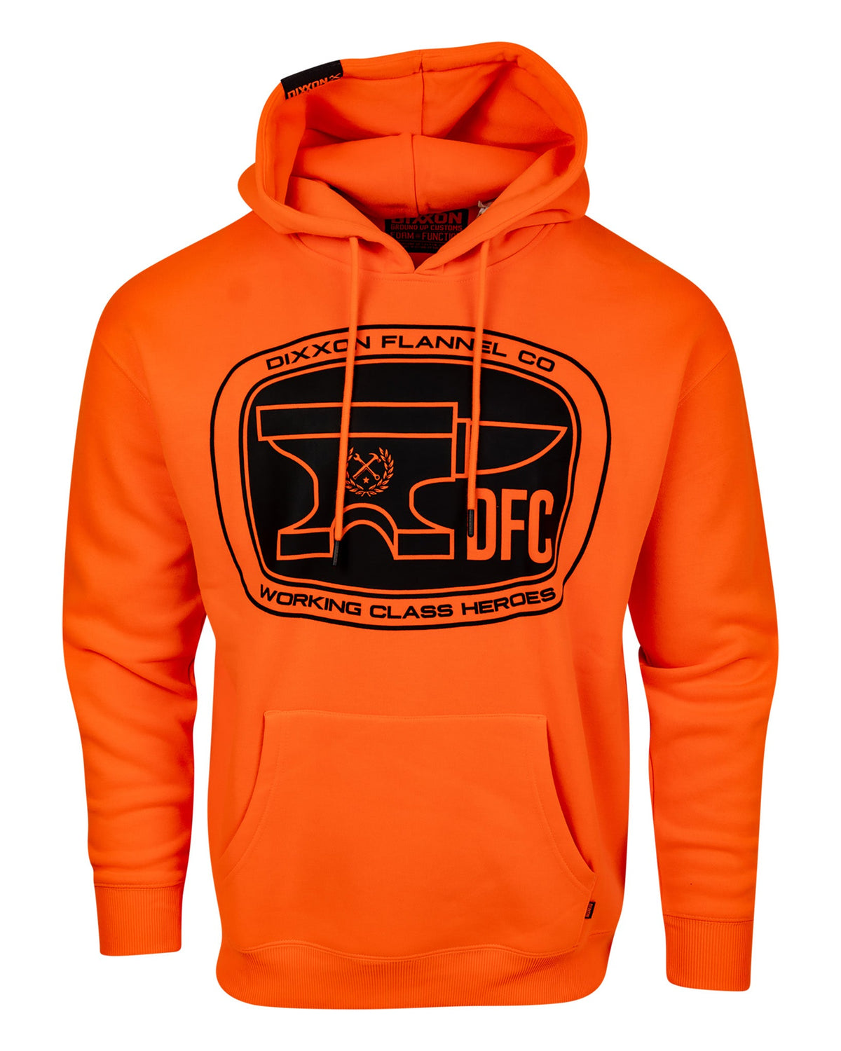 Black Checkpoint Pullover Hoodie - Safety Orange - view 2