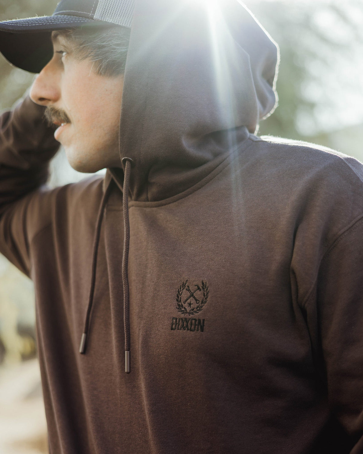 Black Crest Lightweight Pullover Hoodie - Brown - view 4