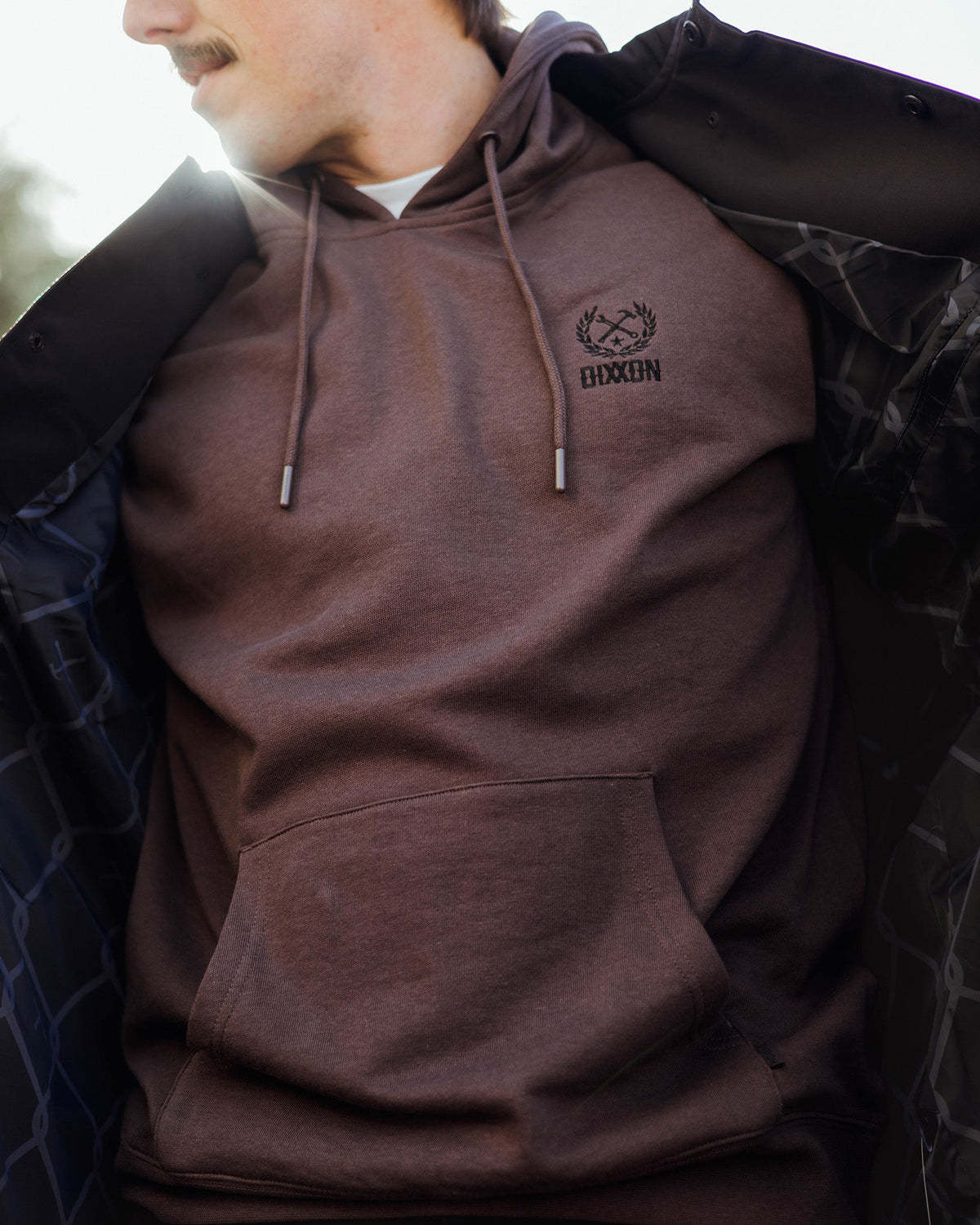 Black Crest Lightweight Pullover Hoodie - Brown - view 5