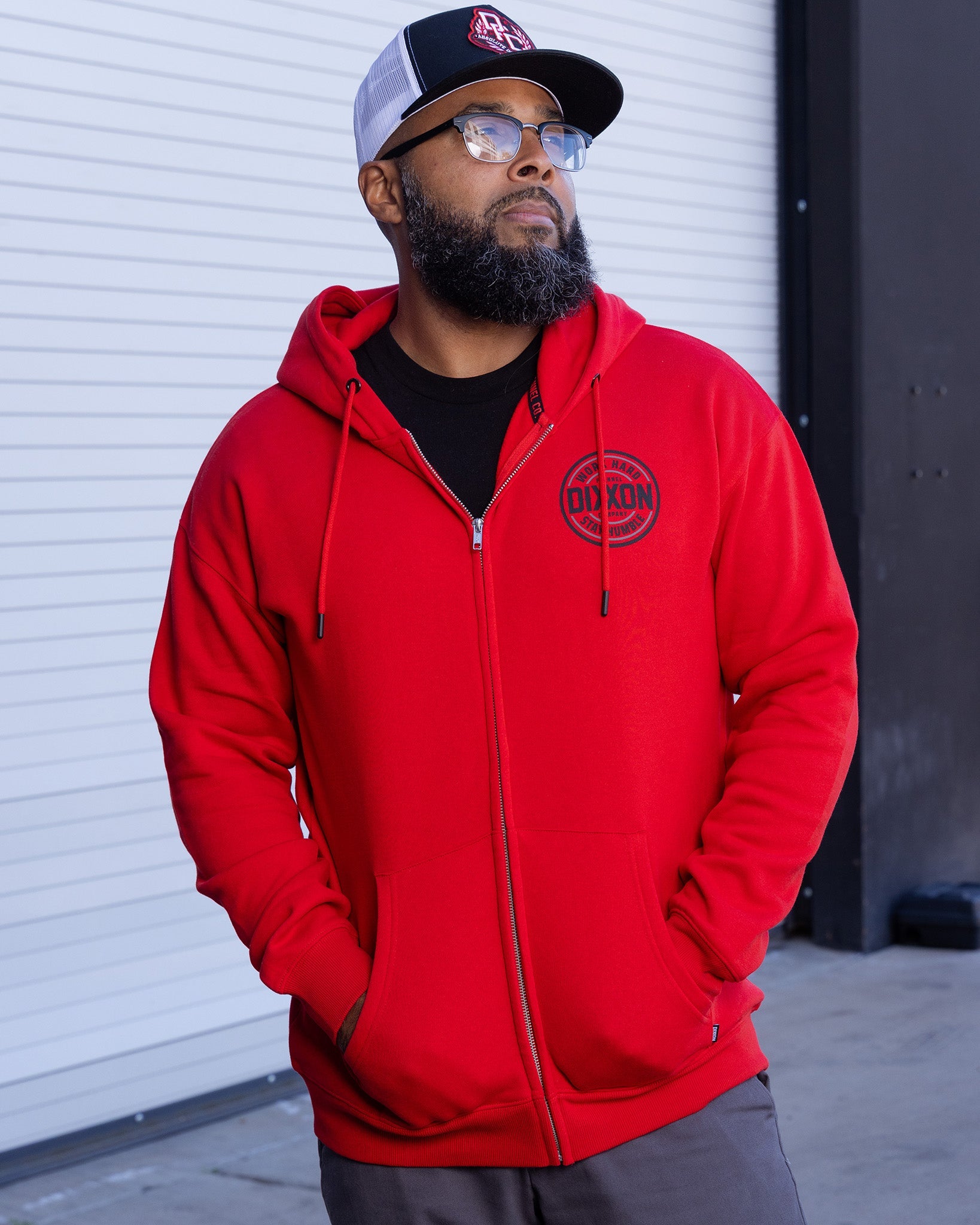 Black & Gray Nuevo Corpo Zip Up Hoodie - Red - Dixxon Flannel Co.