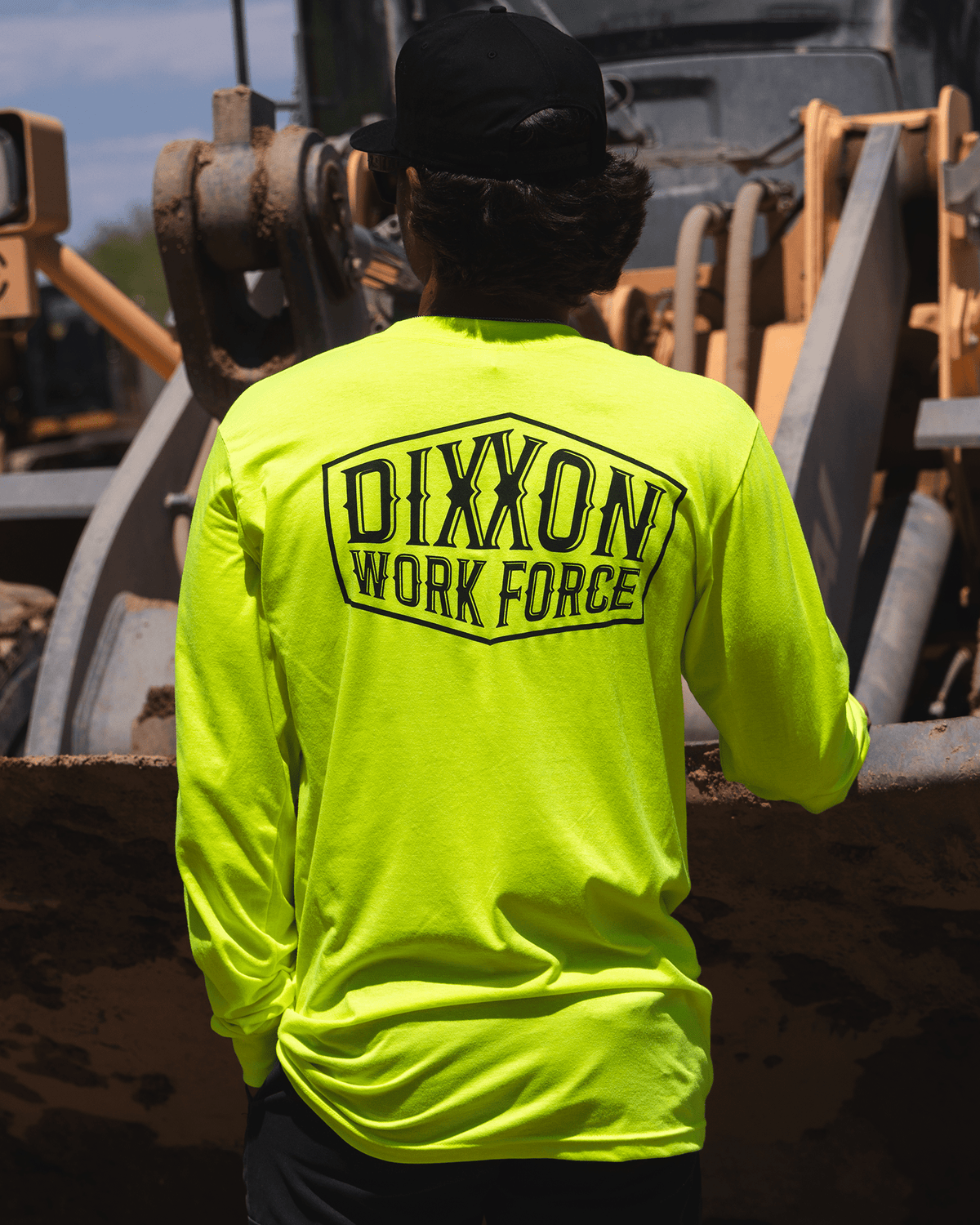 Black Hex Workforce Long Sleeve T-Shirt - Safety Yellow - Dixxon Flannel Co. view 1