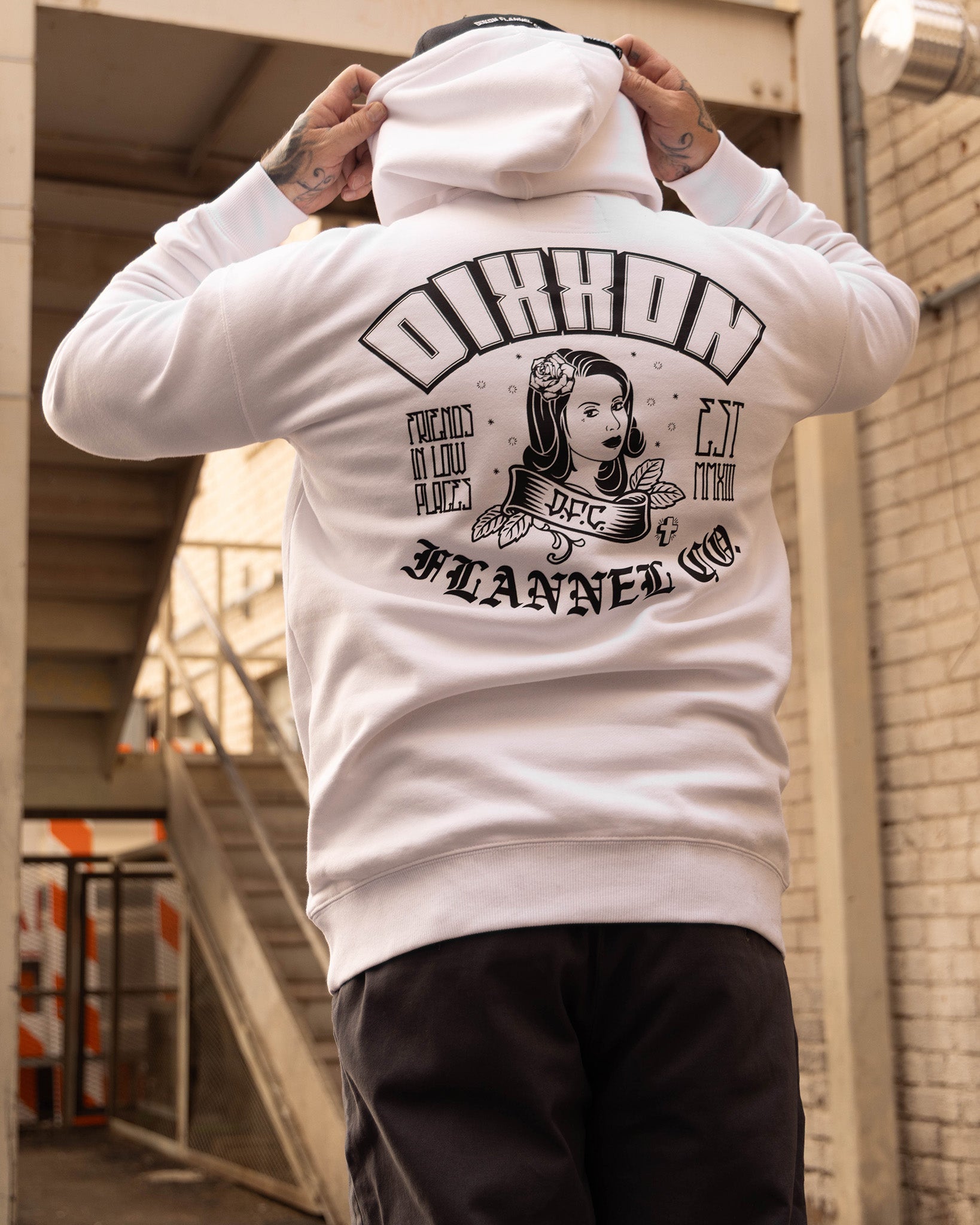 Black Maria Pullover Hoodie - White - Dixxon Flannel Co.