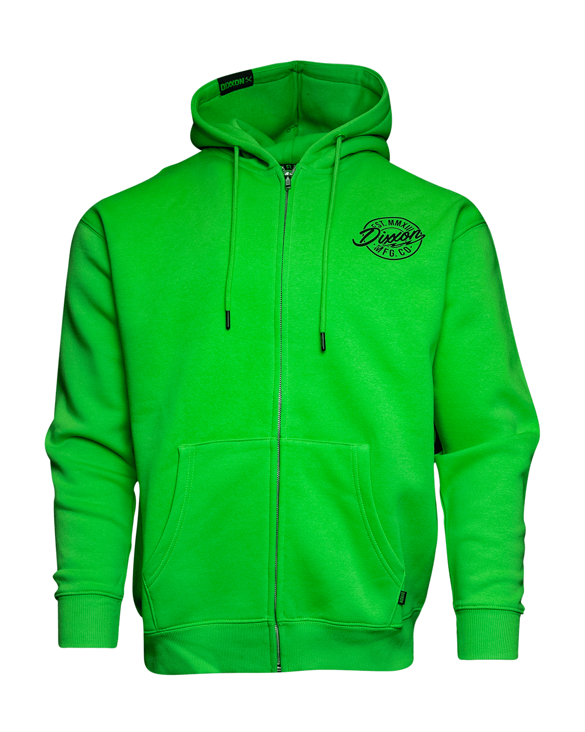 Black MFG Badge Zip Up Hoodie - Safety Green - view 3