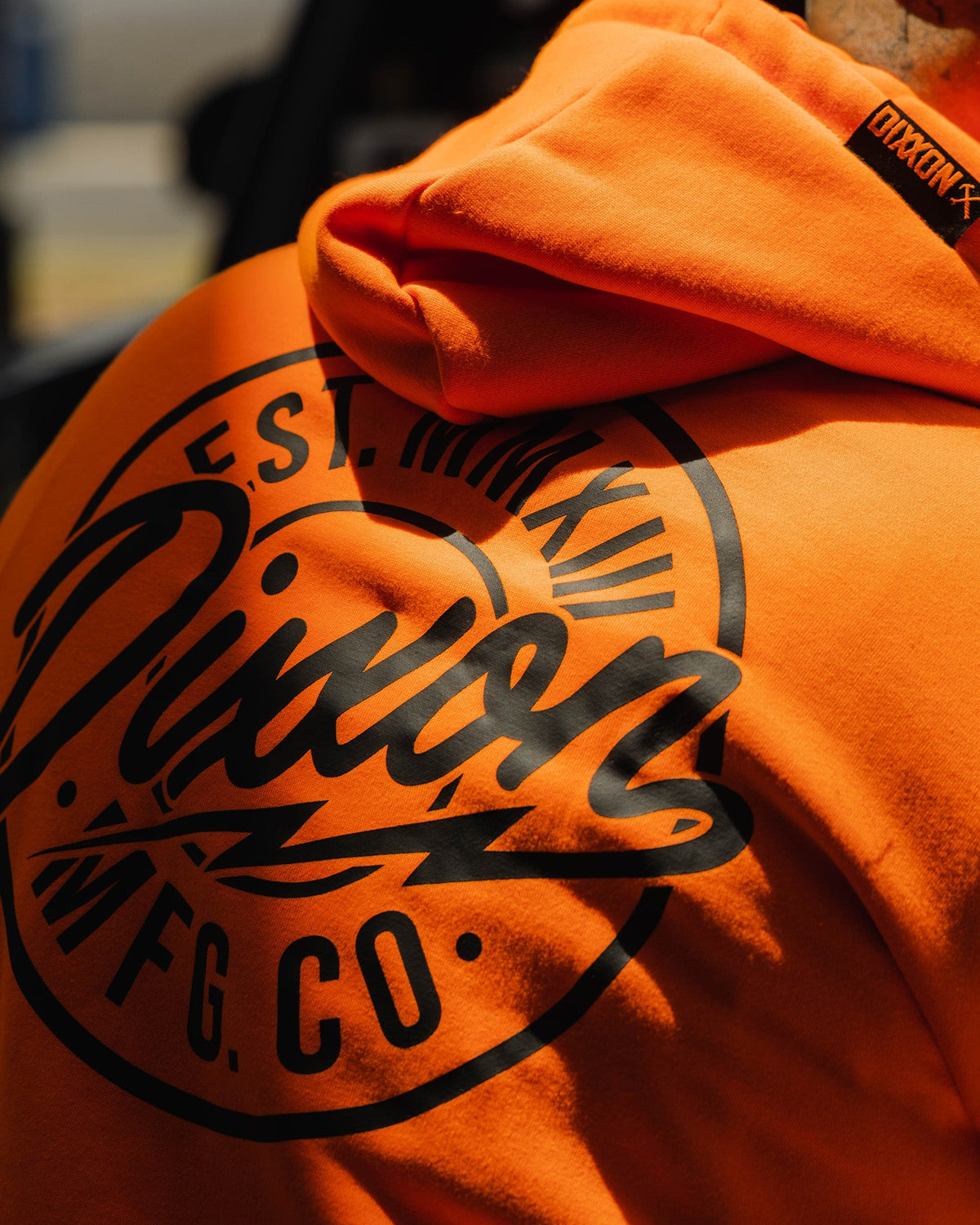 Black MFG Badge Zip Up Hoodie - Safety Orange - view 5