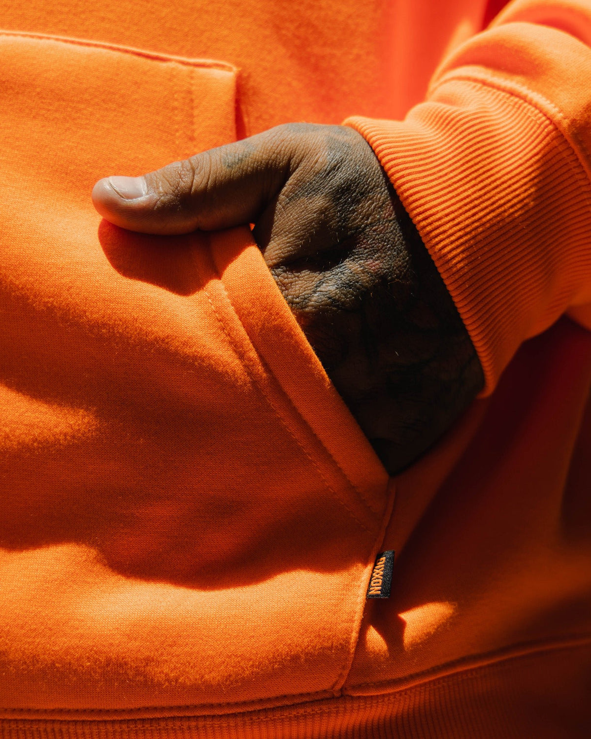 Black MFG Badge Zip Up Hoodie - Safety Orange - view 6