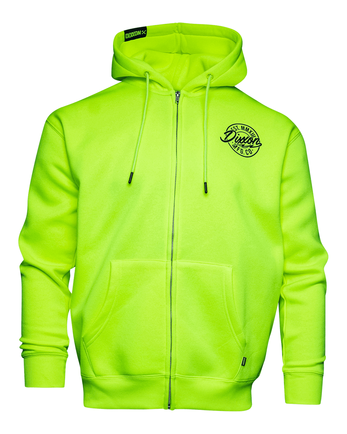 Black MFG Badge Zip Up Hoodie - Safety Yellow - view 3
