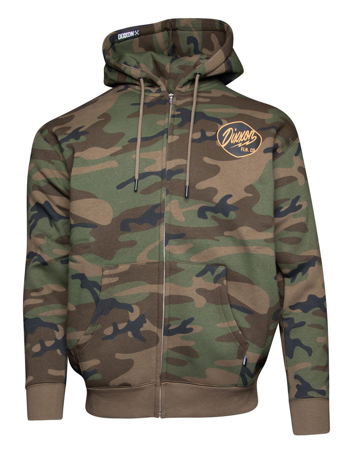 Black & Orange Esso Zip Up Hoodie - Camo - view 2