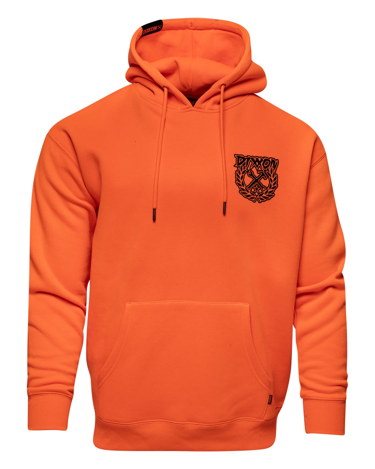 Black Party Crest Pullover Hoodie - Safety Orange - view 3