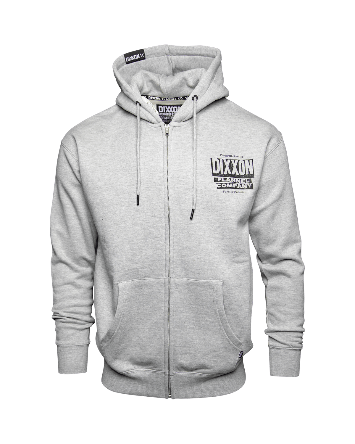 Black Premium Quality Zip Up Hoodie - Heather Gray - view 2