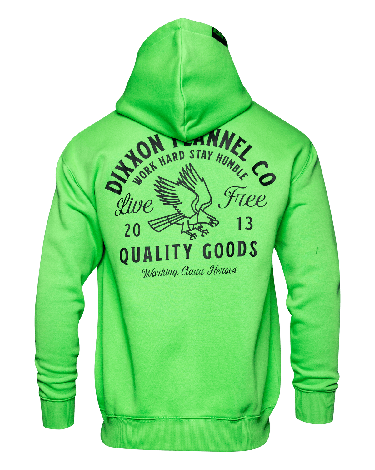 Black Quality Goods Zip Up Hoodie - Safety Green - view 2