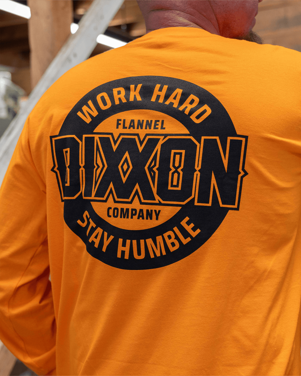 Black Resolute Long Sleeve T-Shirt - Safety Orange - Dixxon Flannel Co. view 2