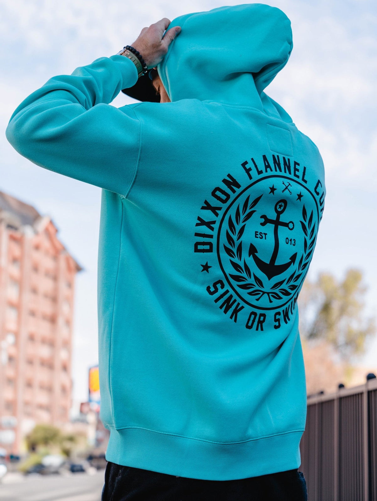 Black Salty Crest Zip Up Hoodie - Tiffany - view 1