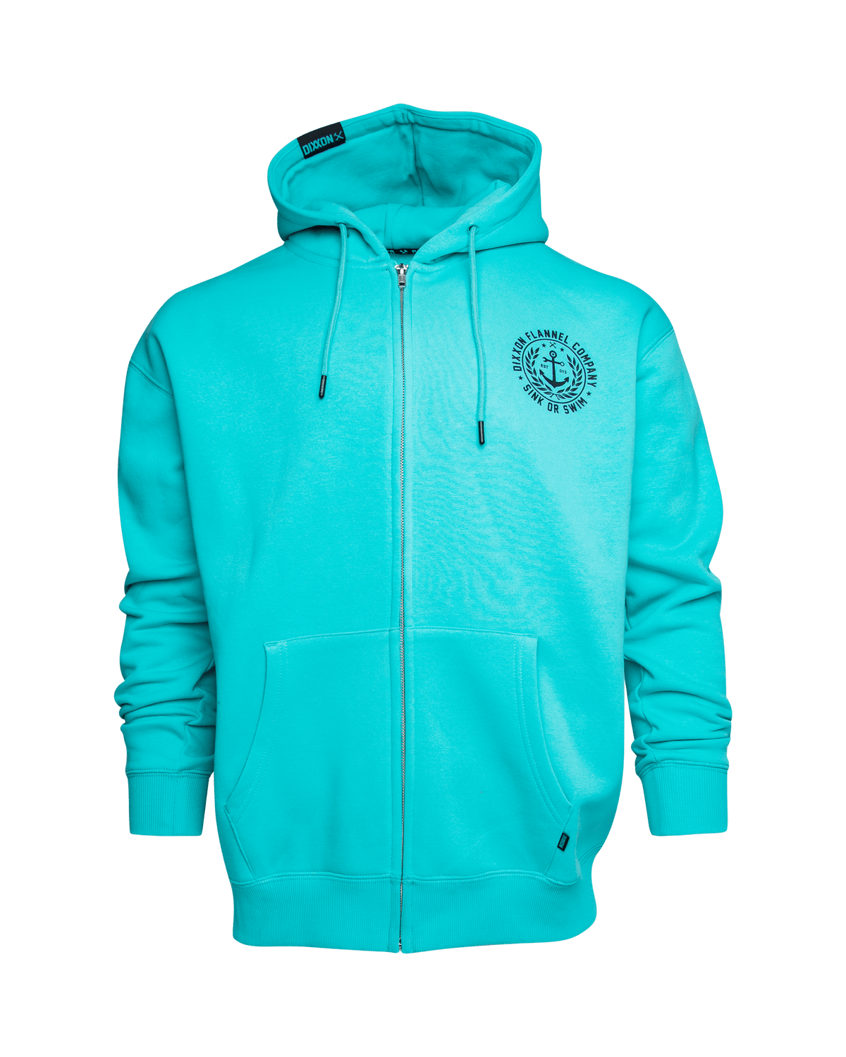 Black Salty Crest Zip Up Hoodie - Tiffany - view 3