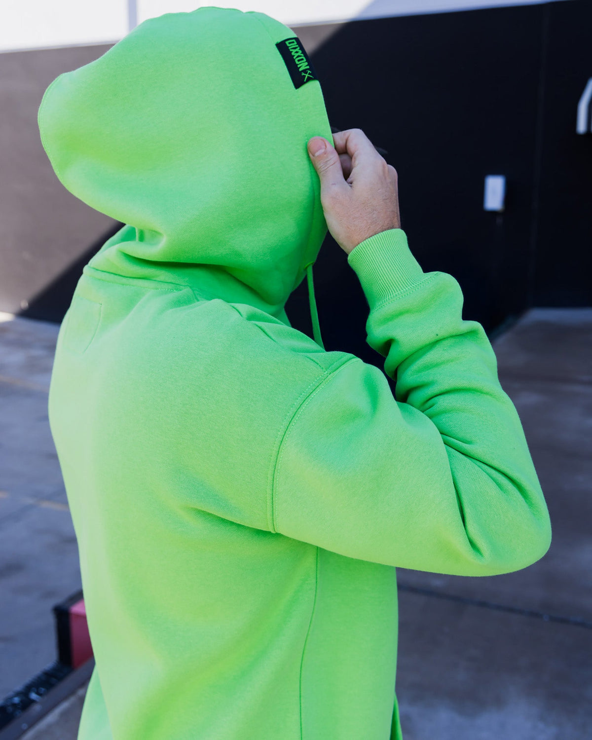 Black Streamline Pullover Hoodie - Safety Green - view 5