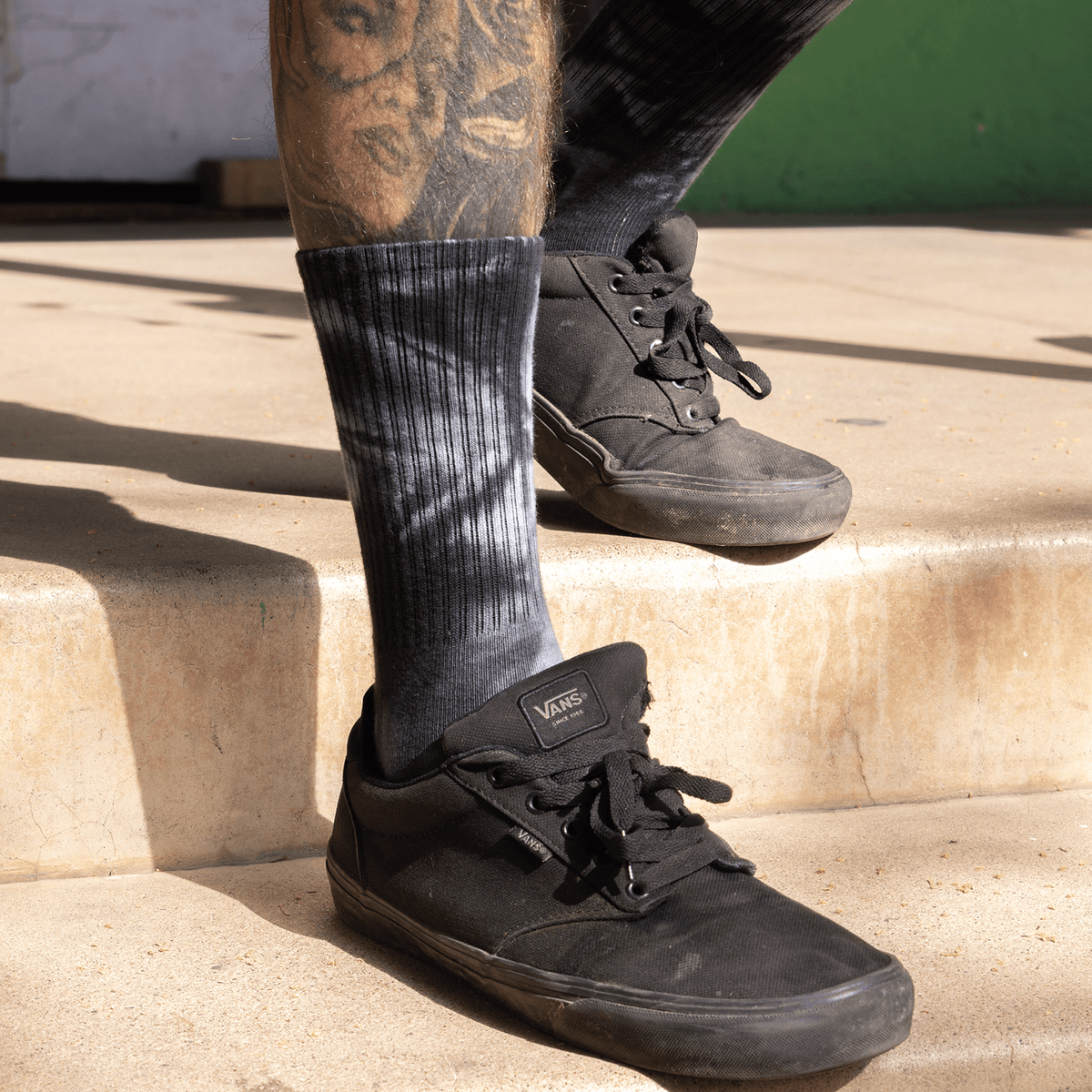 Black Tie Dye Crew Socks | Dixxon Flannel Co.