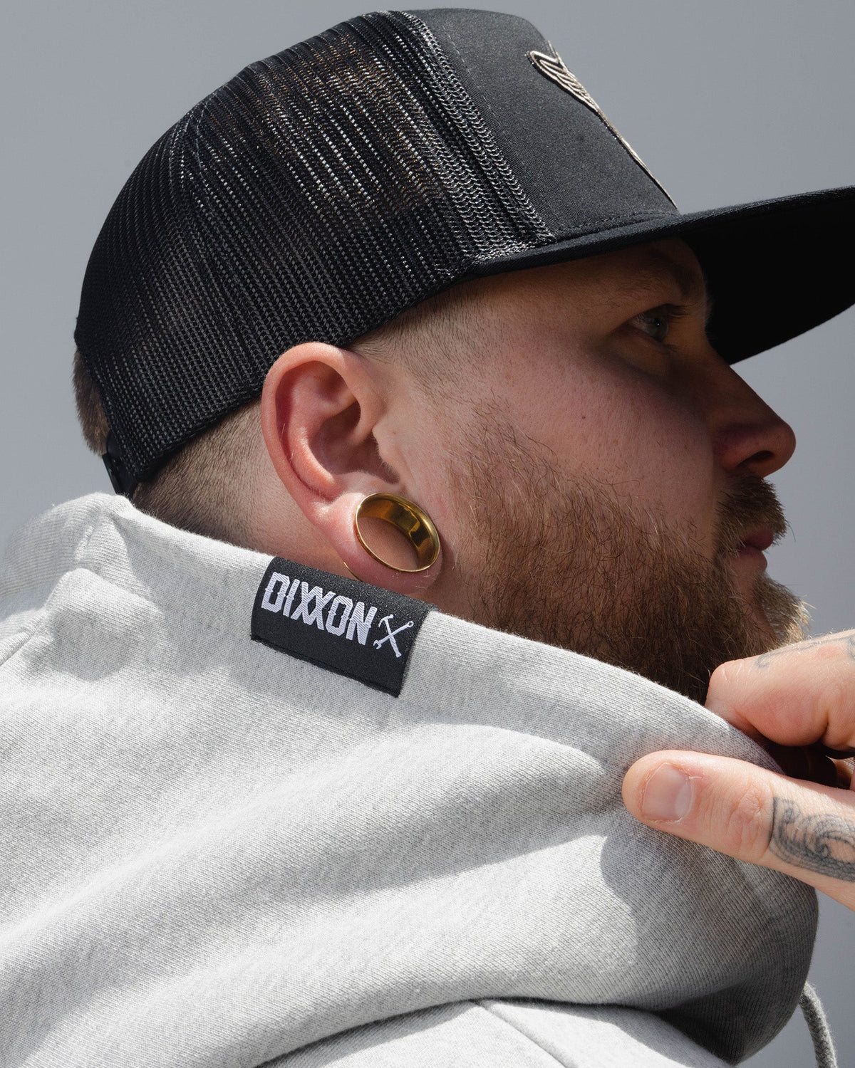 Black Working Class Logo Zip Up Hoodie - Heather Gray - view 4