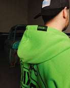 Black Working Class Logo Zip Up Hoodie - Safety Green - Dixxon Flannel Co.